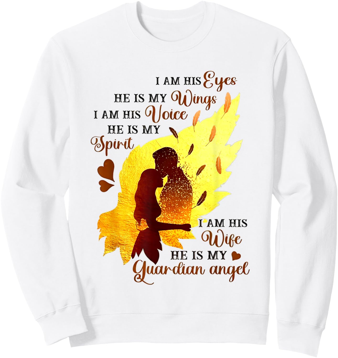 I’m His Wife He Is My Guardian Angel Husband Memorial Sweatshirt - Sweatshirt | White