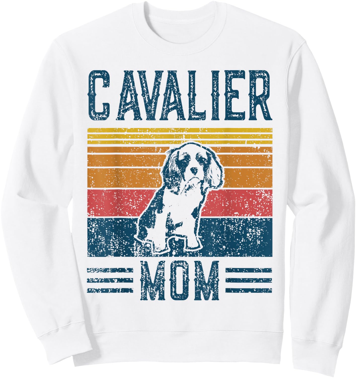 Dog Cavalier Mom - Vintage Cavalier Mom Small Sweatshirt - Sweatshirt | White