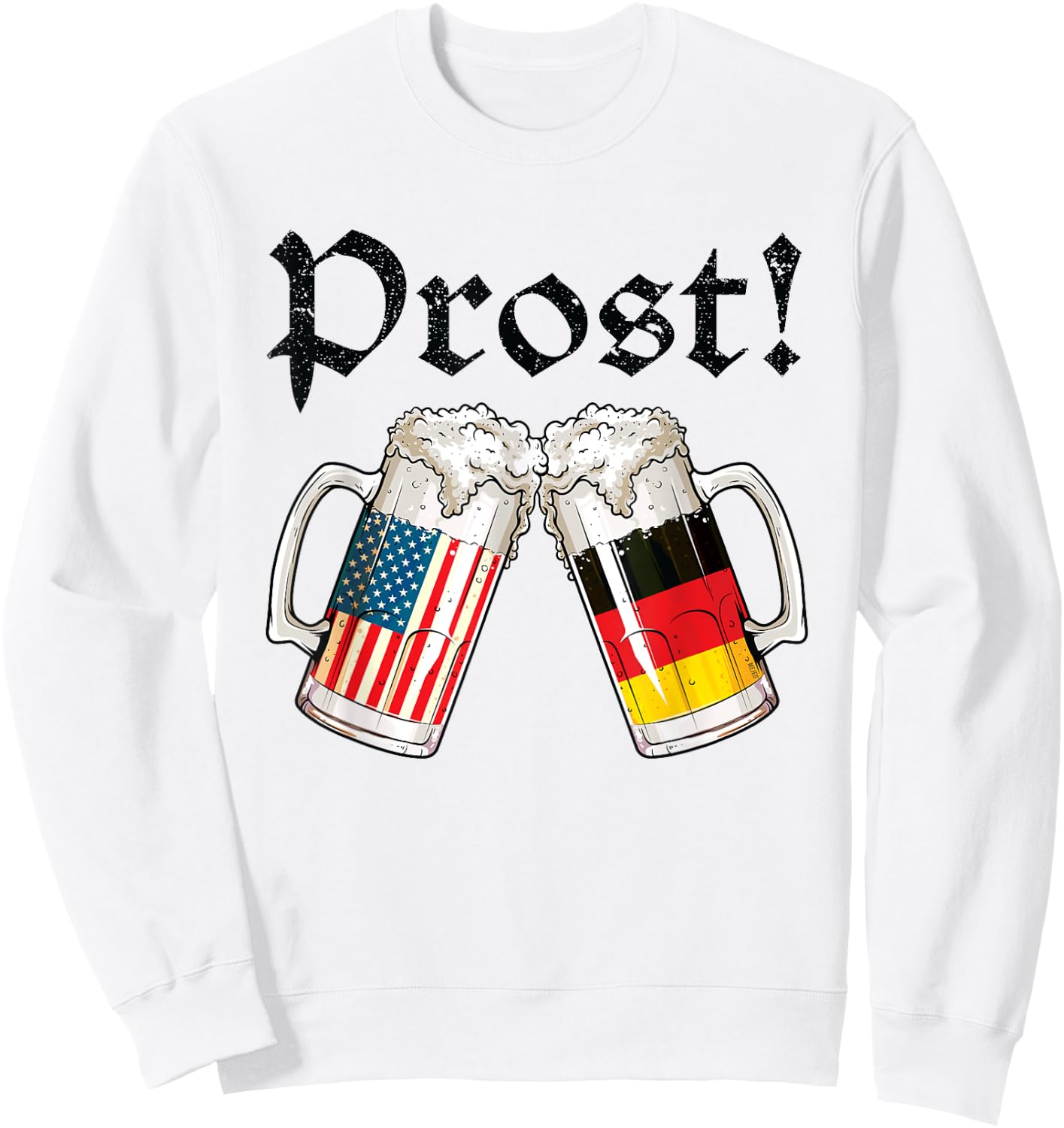 Oktoberfest Shirt American German Flag Beer Prost Sweatshirt - Sweatshirt | White