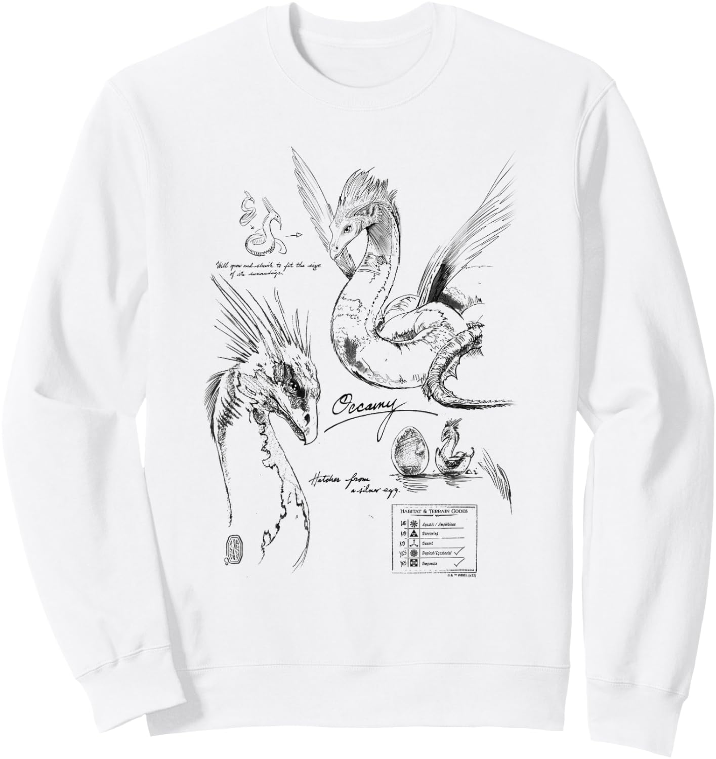 Fantastic Beasts Occamy Profile Poster Sweatshirt - Sweatshirt | White