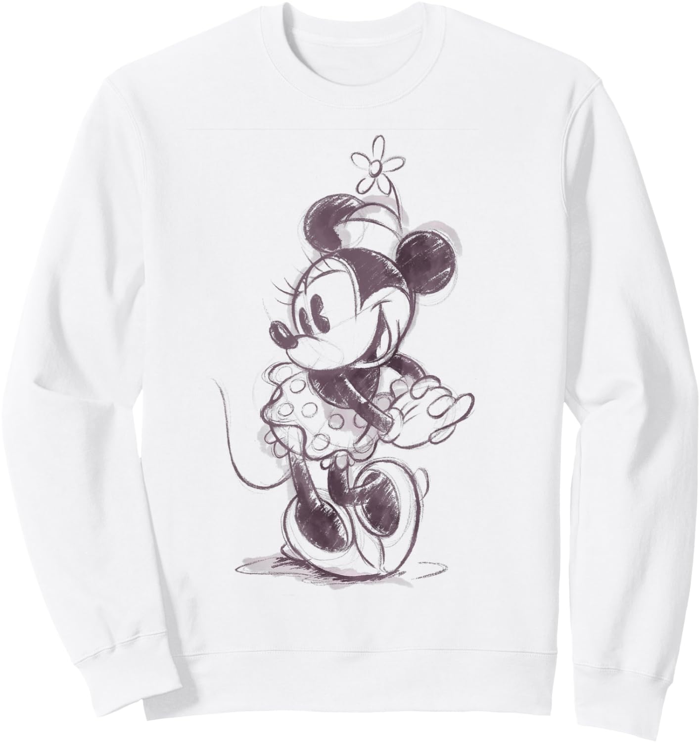 Disney Mickey and Friends Minnie Mouse Sketch Portrait Sweatshirt - Sweatshirt | White