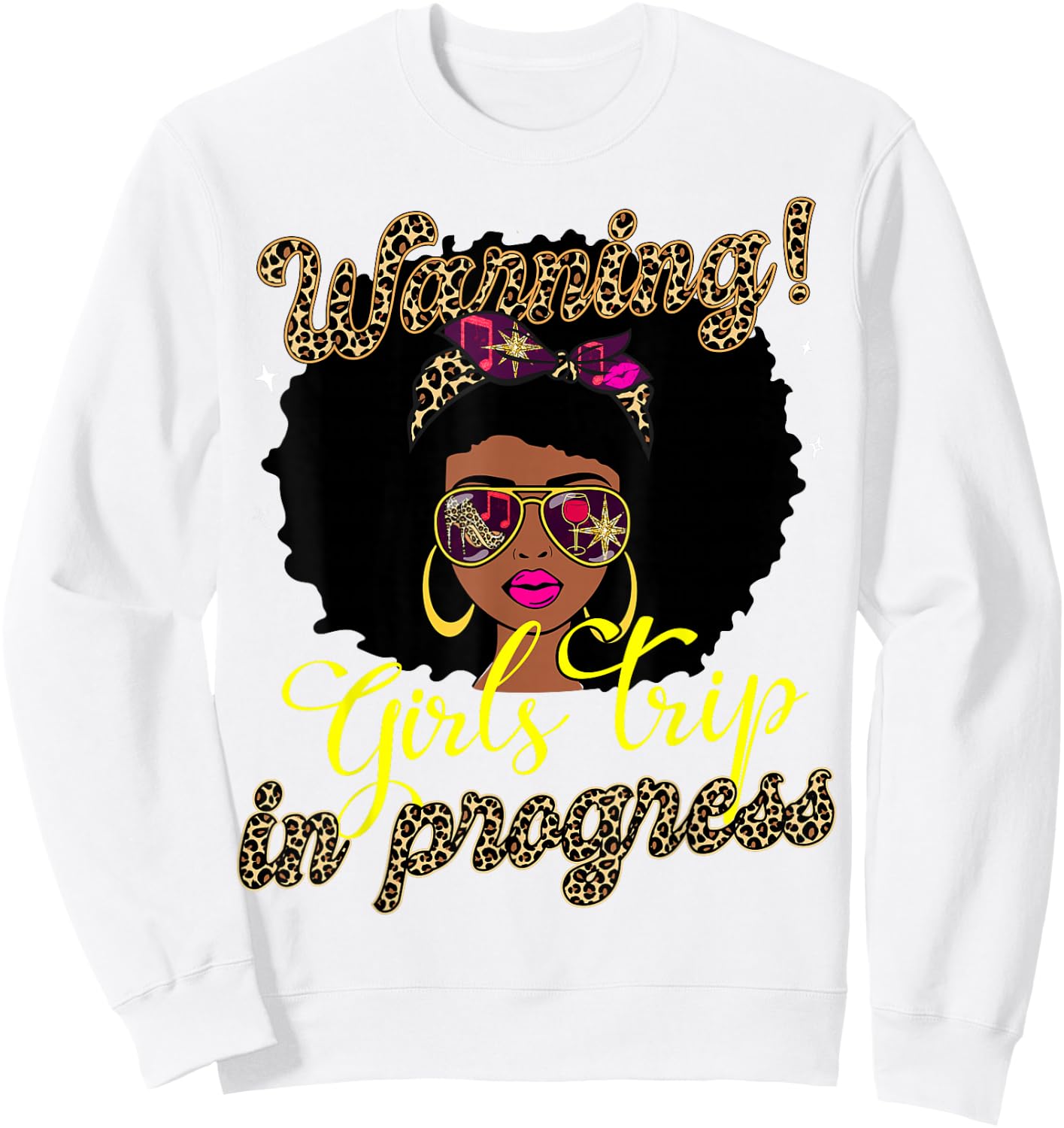 Girls Weekend Vacation Squad Warning Girls Trip In Progress Sweatshirt - Sweatshirt | White