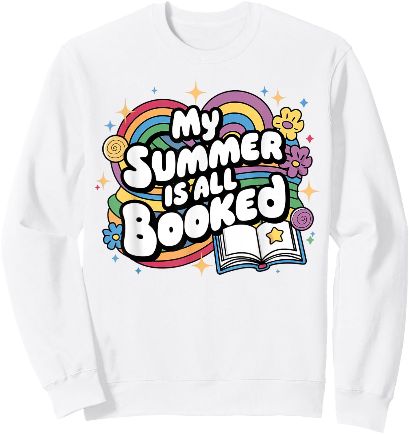 My Summer Is All Booked Book Reading Summer Reading Sweatshirt - Sweatshirt | White