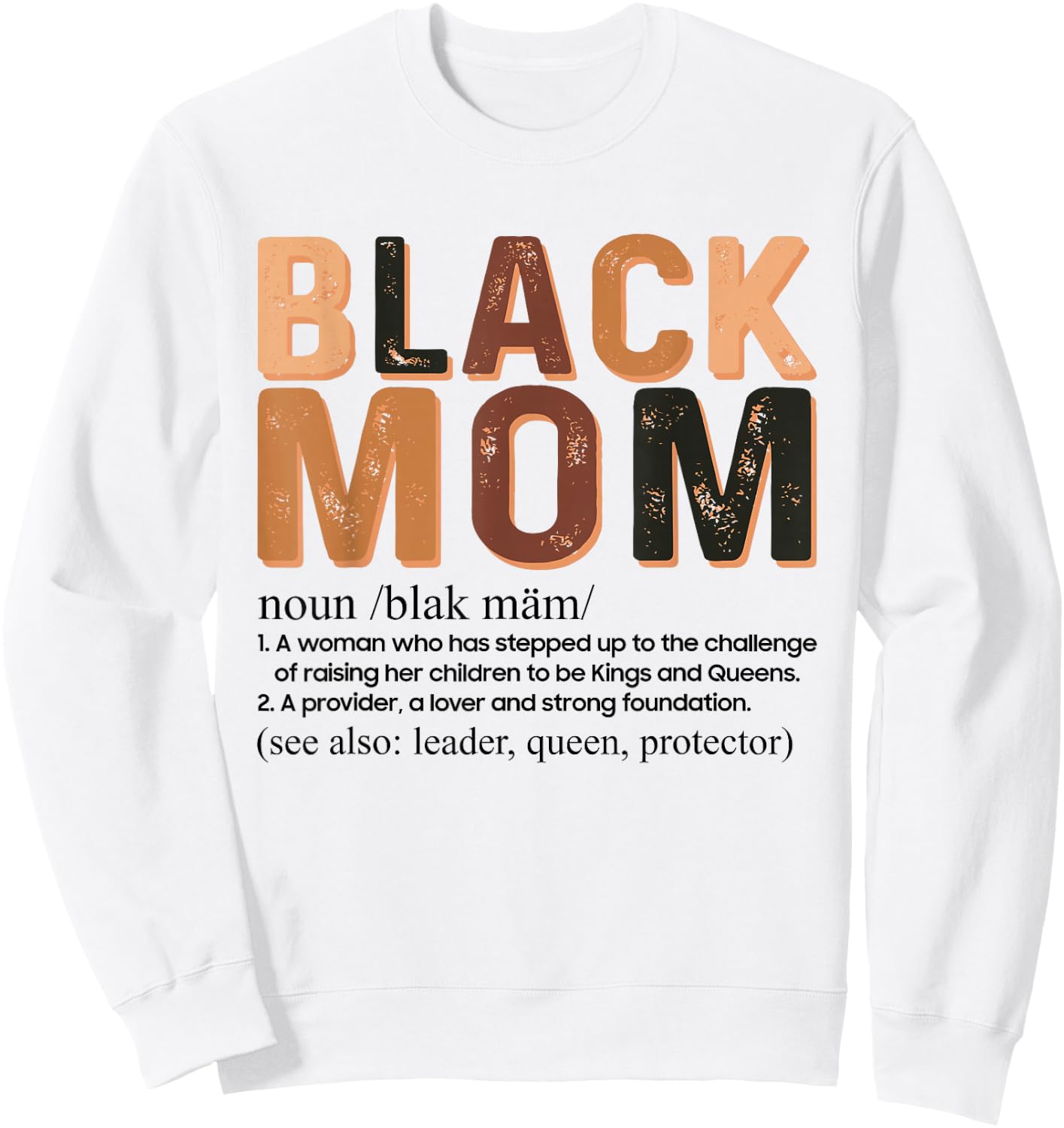 Black Mom Definition Afro African American Mom Mother's Day Sweatshirt - Sweatshirt | White