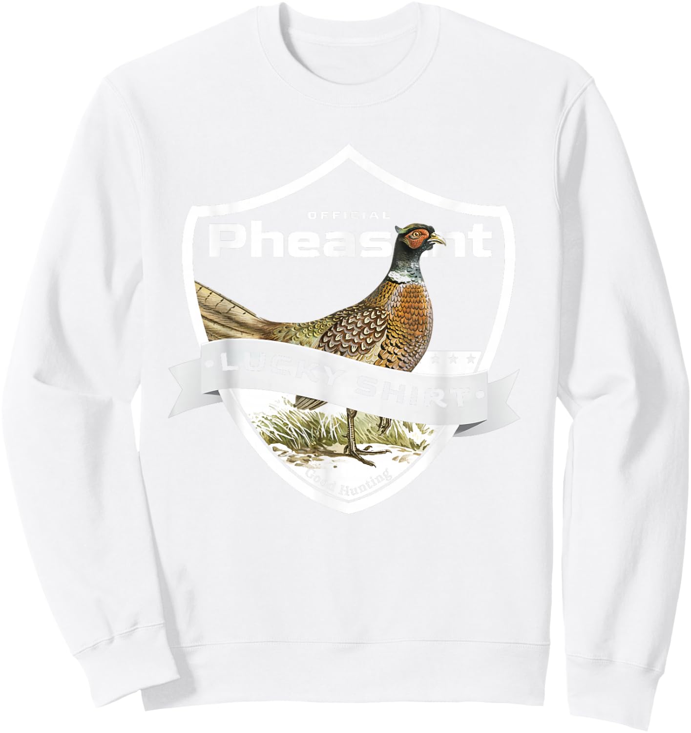 Pheasant Hunter Lucky Charm as Pheasant Hunting Vest Sweatshirt - Sweatshirt | White