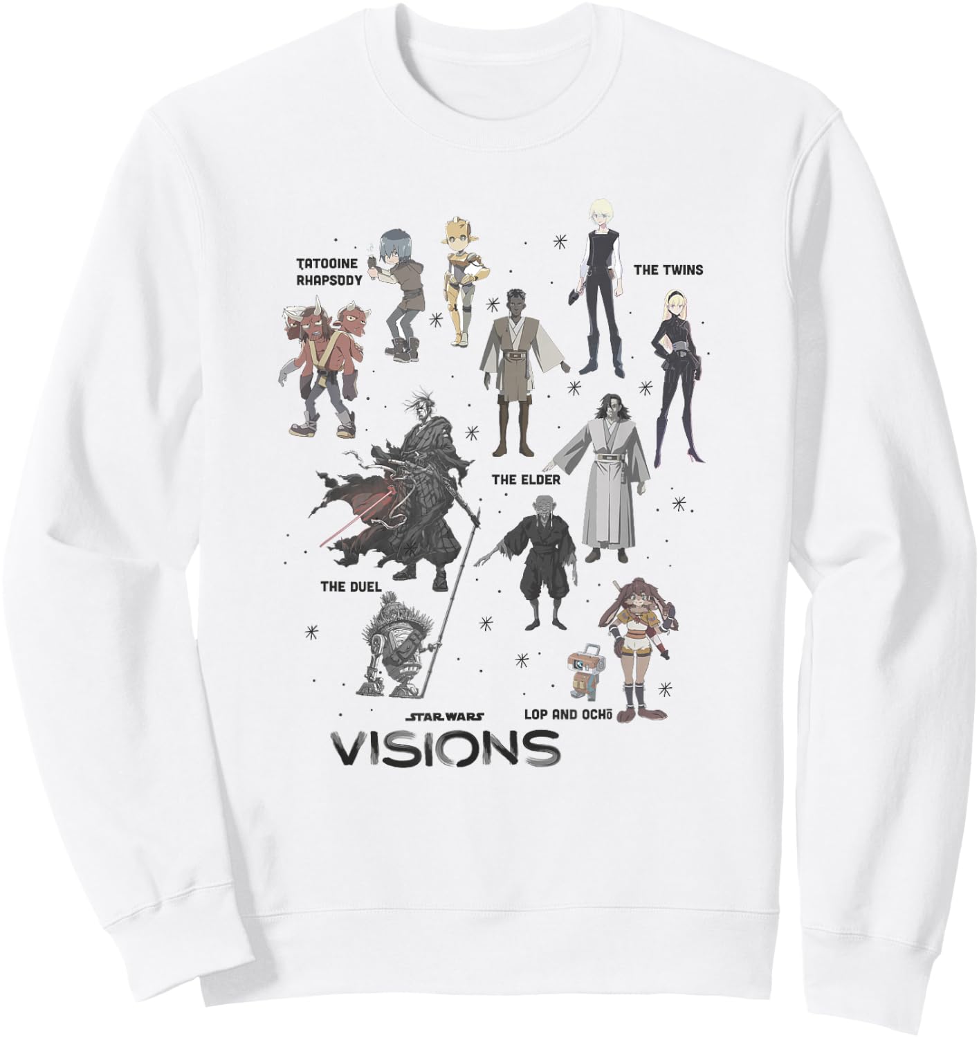Star Wars Visions Textbook Character Poster Sweatshirt - Sweatshirt | White