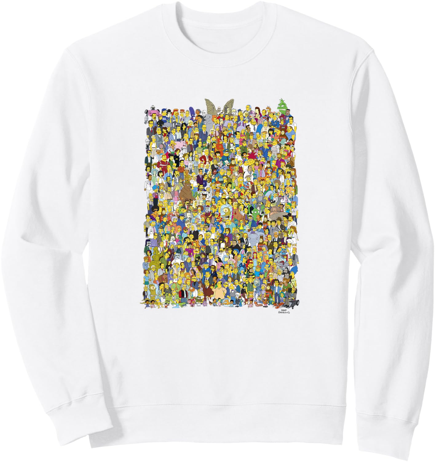 The Simpsons All The Characters Sweatshirt - Sweatshirt | White