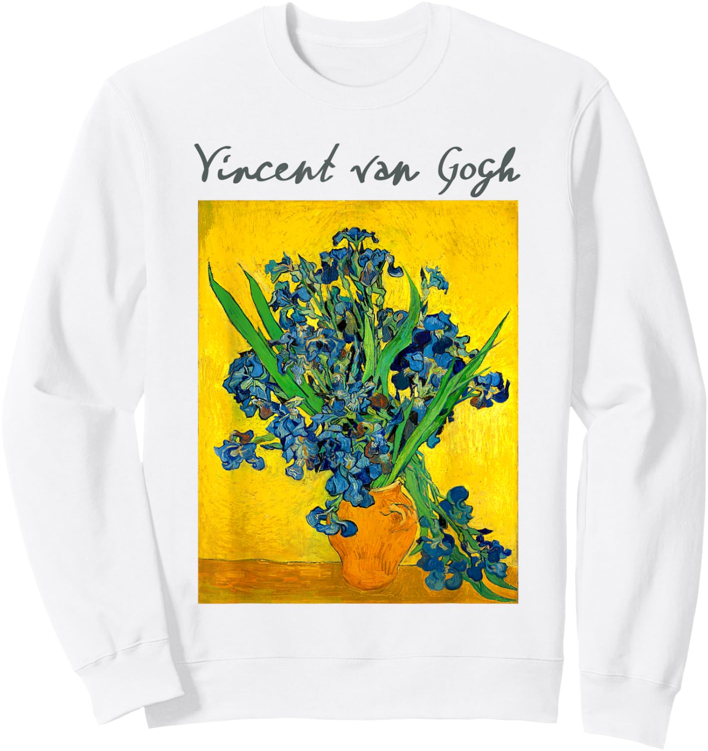 Famous Art Irises Painting Artist Van Gogh Sweatshirt - Sweatshirt | White