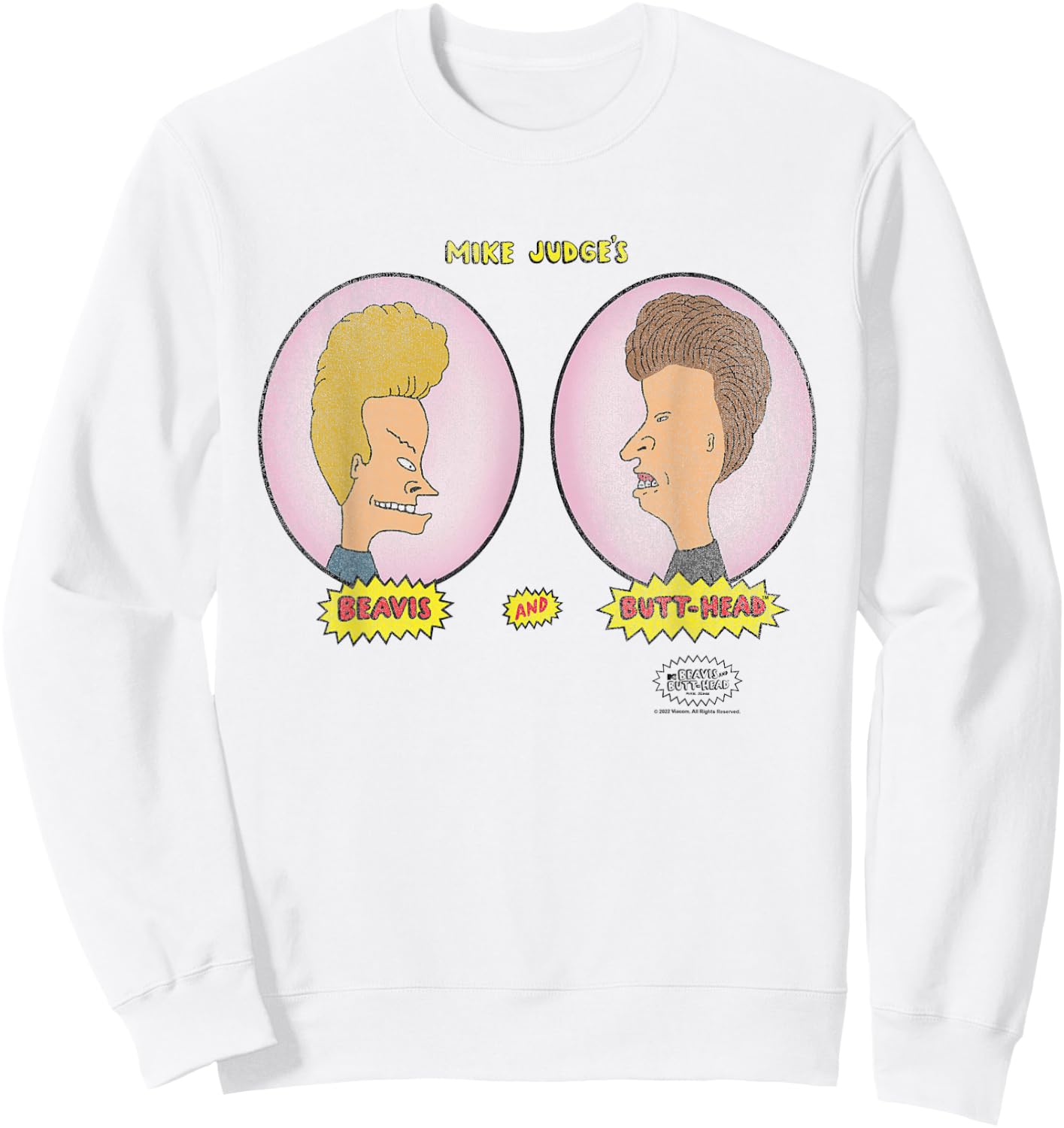 Beavis and Butt-Head Heads in Ovals Sweatshirt - Sweatshirt | White
