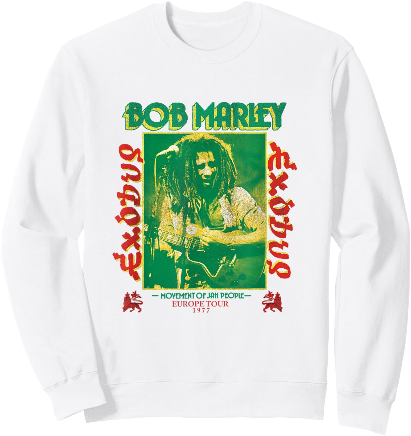Bob Marley Exodus Movement of Jah People Guitar White Small Sweatshirt - Sweatshirt | White