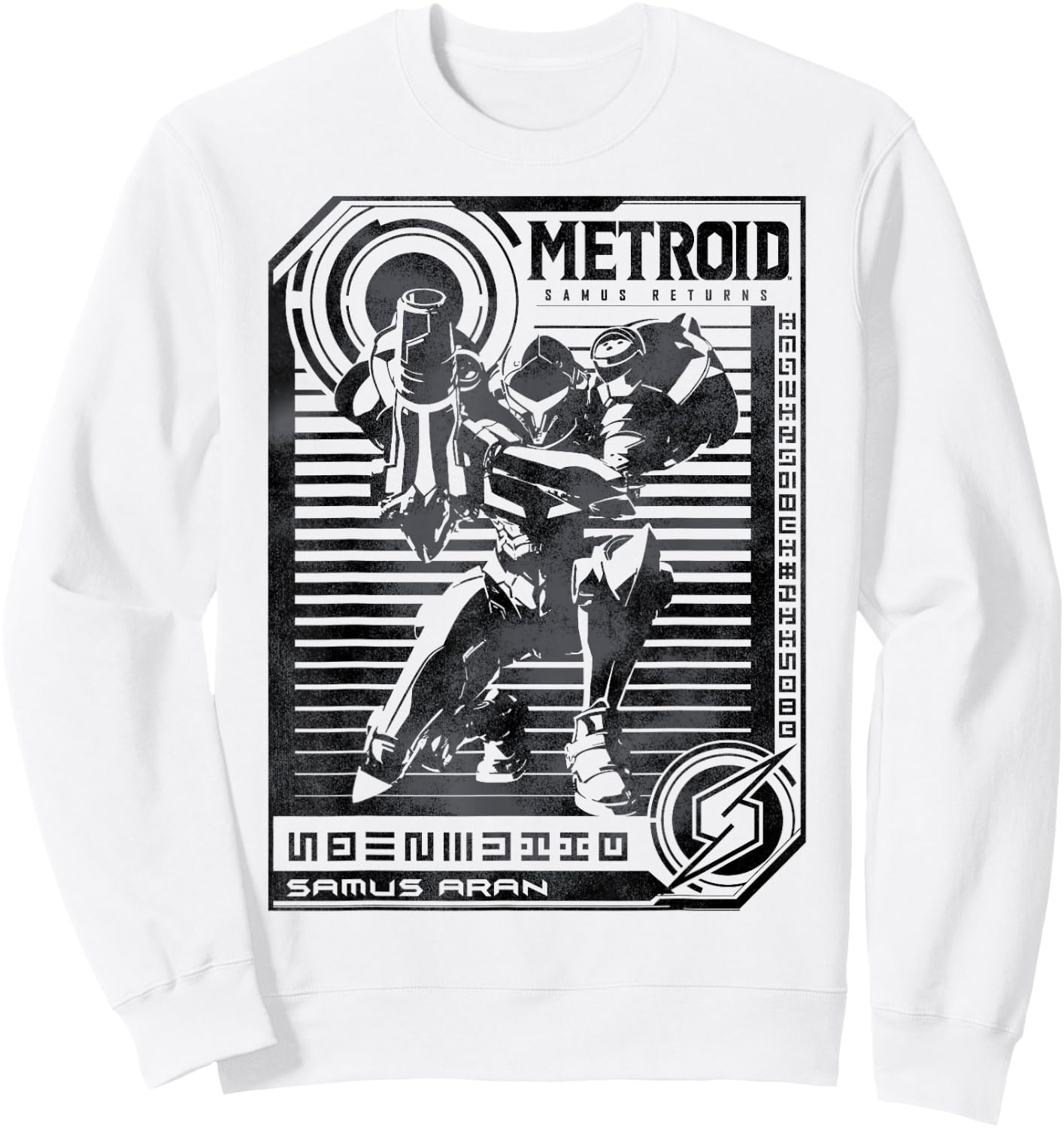 Nintendo Metroid Samus Distressed Poster Graphic Sweatshirt - Sweatshirt | White