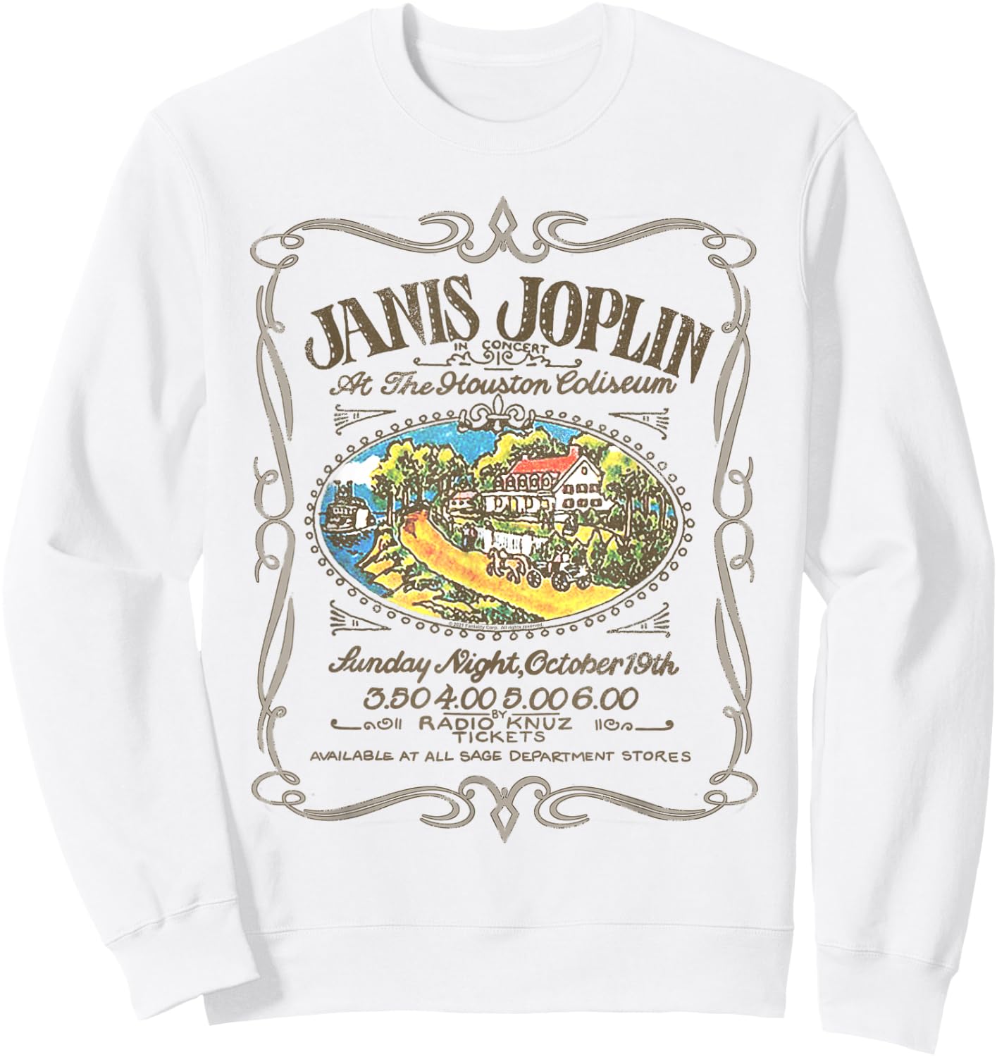Janis Joplin Houston Handbill Sweatshirt - Sweatshirt | White