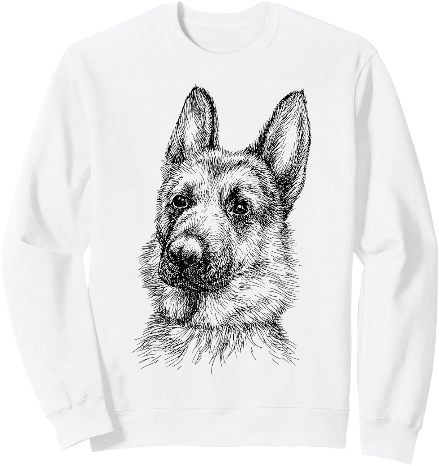 Portrait Drawing German Shepherd for Dog Owners Sweatshirt - Sweatshirt | White