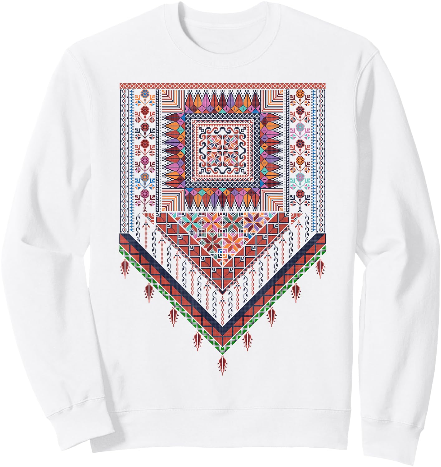 Palestine Trational Women Girls Palestinian Woman Thobe Thob Sweatshirt - Sweatshirt | White