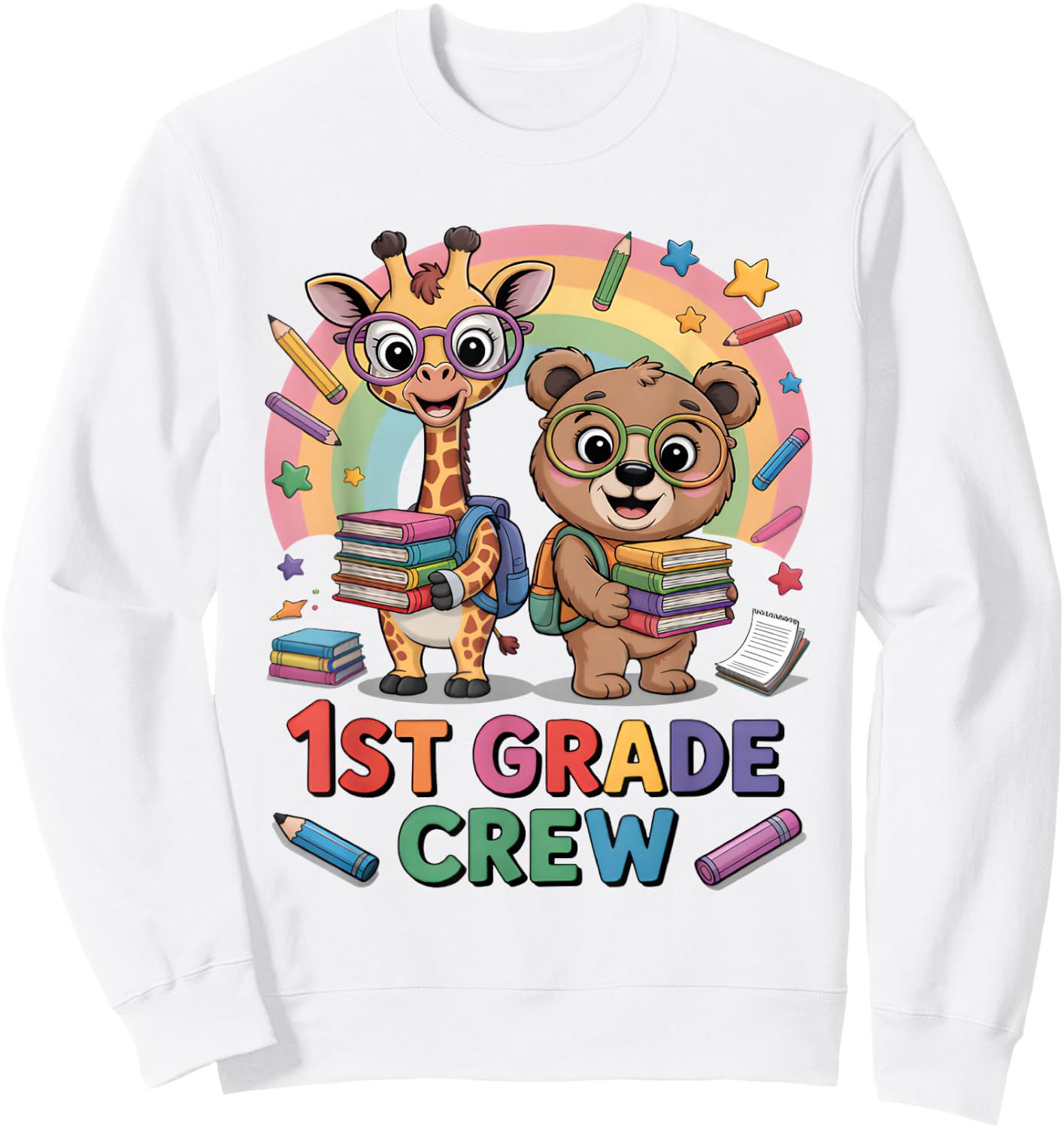 1st Grade Crew Shirt Boys Girls First Day Of School Teacher Sweatshirt - Sweatshirt | White
