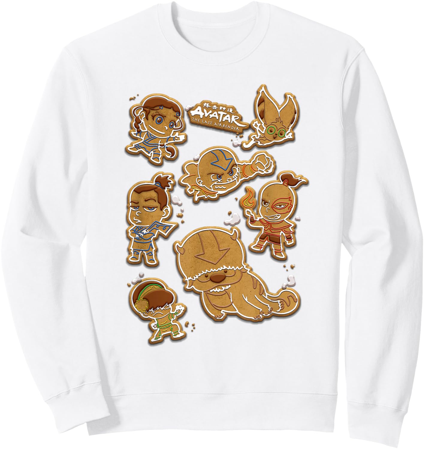 Avatar: The Last Airbender Christmas Gingerbread Cookies Sweatshirt - Sweatshirt | White