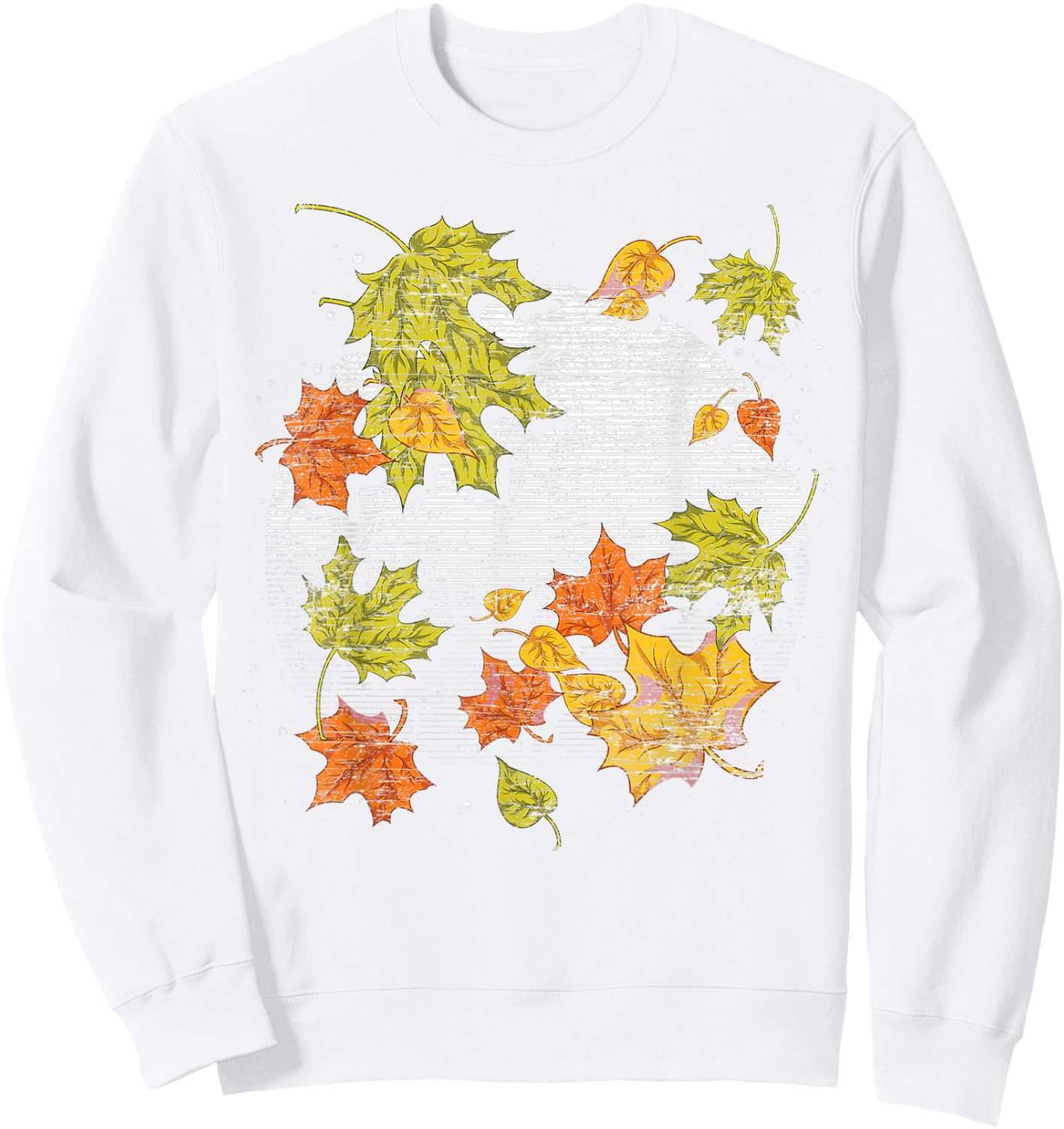 Fall Autumn Leaves Thanksgiving Nature Botanical Fall Sweatshirt - Sweatshirt | White