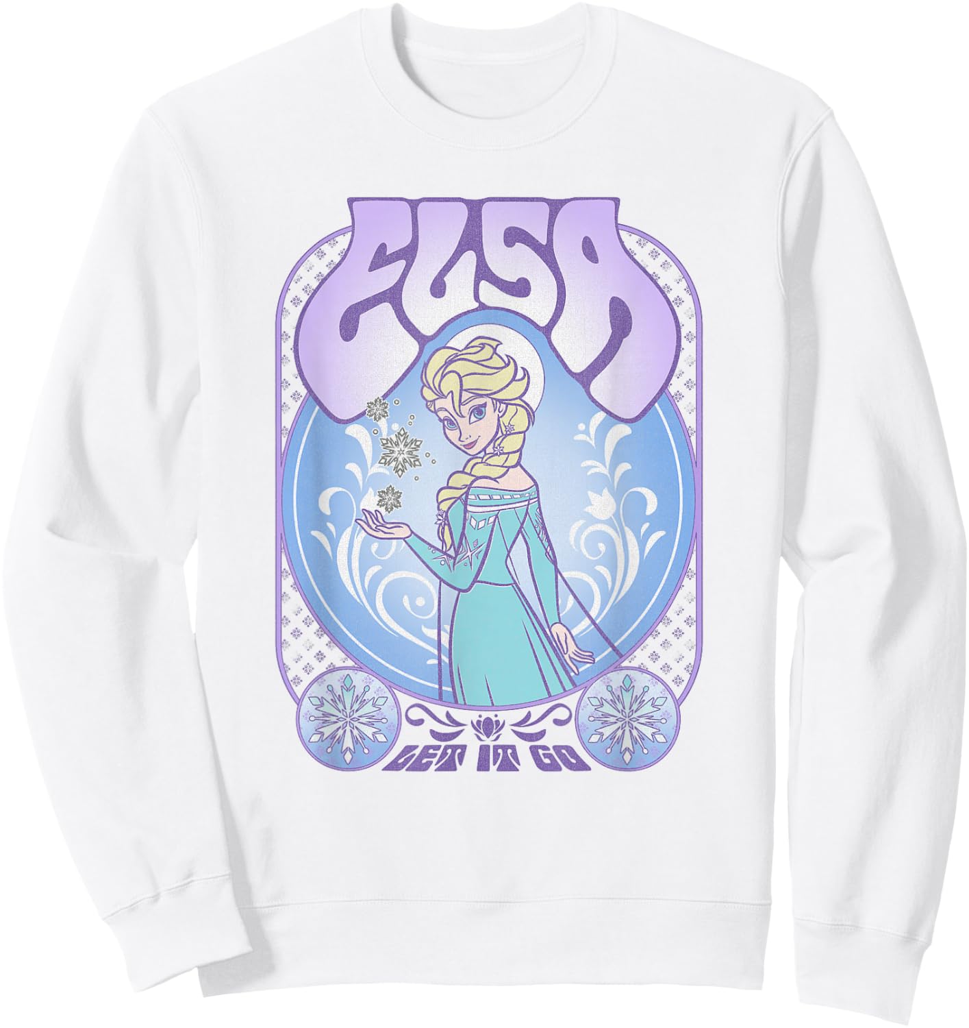 Disney Frozen Elsa Let It Go Seventies Retro Poster Sweatshirt - Sweatshirt | White