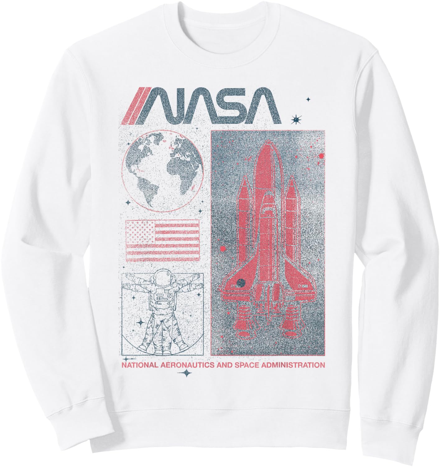 NASA Vintage Shuttle Astronaut Poster Style Sweatshirt - Sweatshirt | White