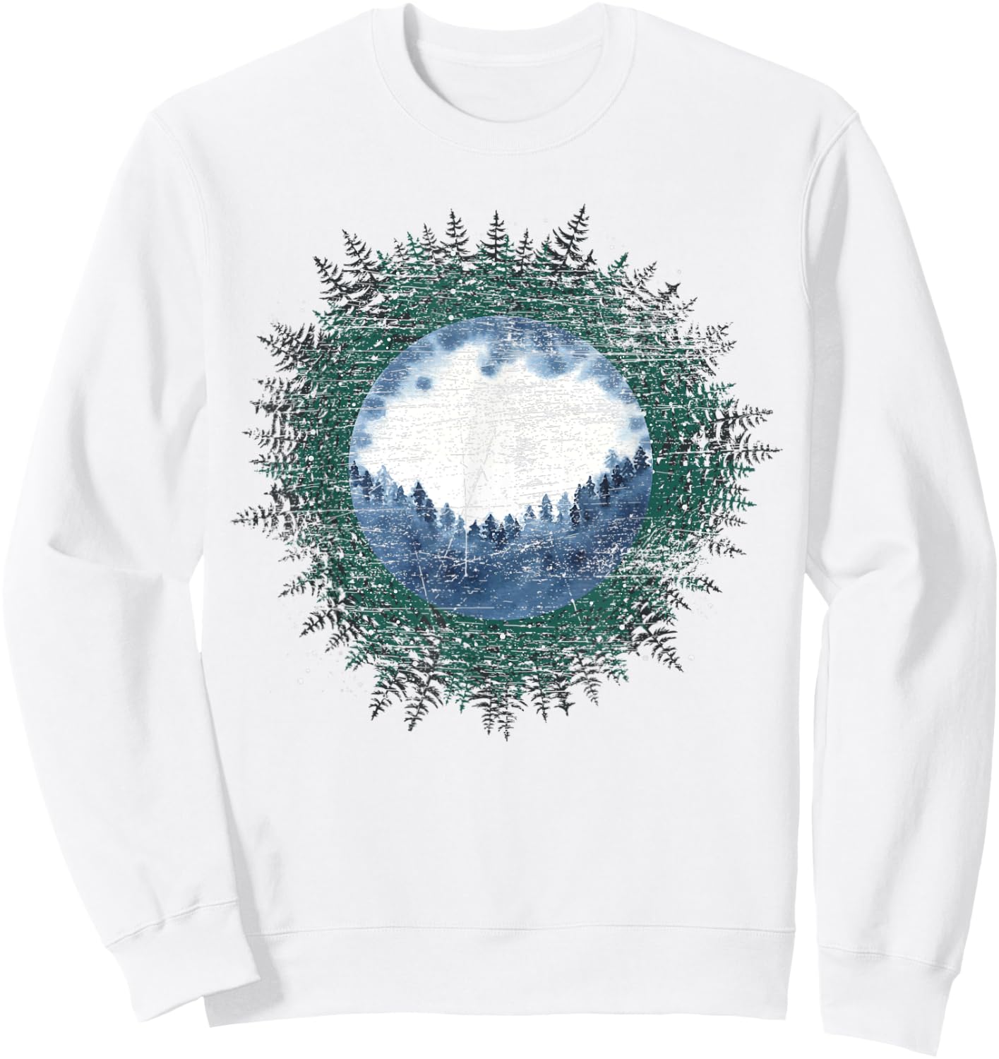 Moonlight Outdoor Wild Trees Wildlife Forest Moon Nature Sweatshirt - Sweatshirt | White