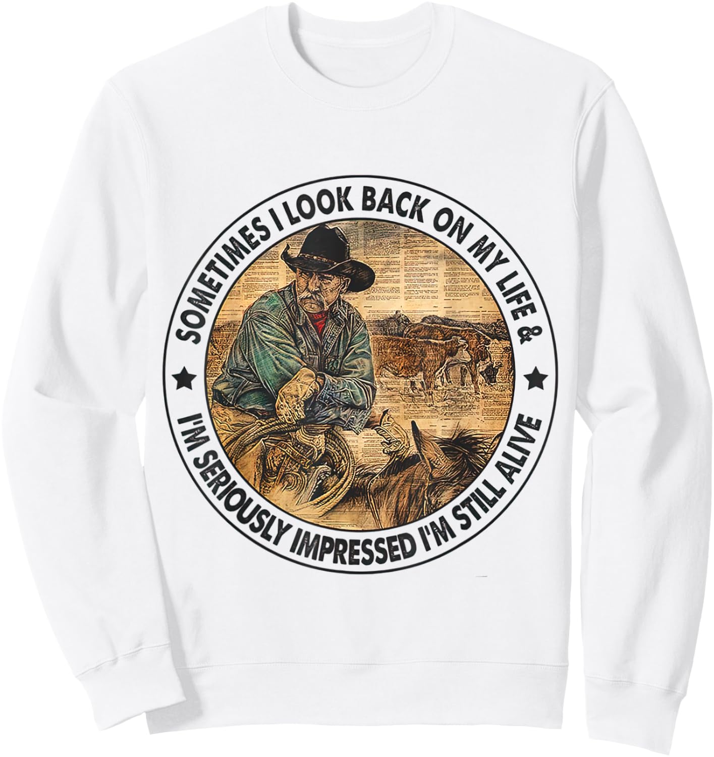 Sometimes I look back on my life I'm seriously impressed Sweatshirt - Sweatshirt | White