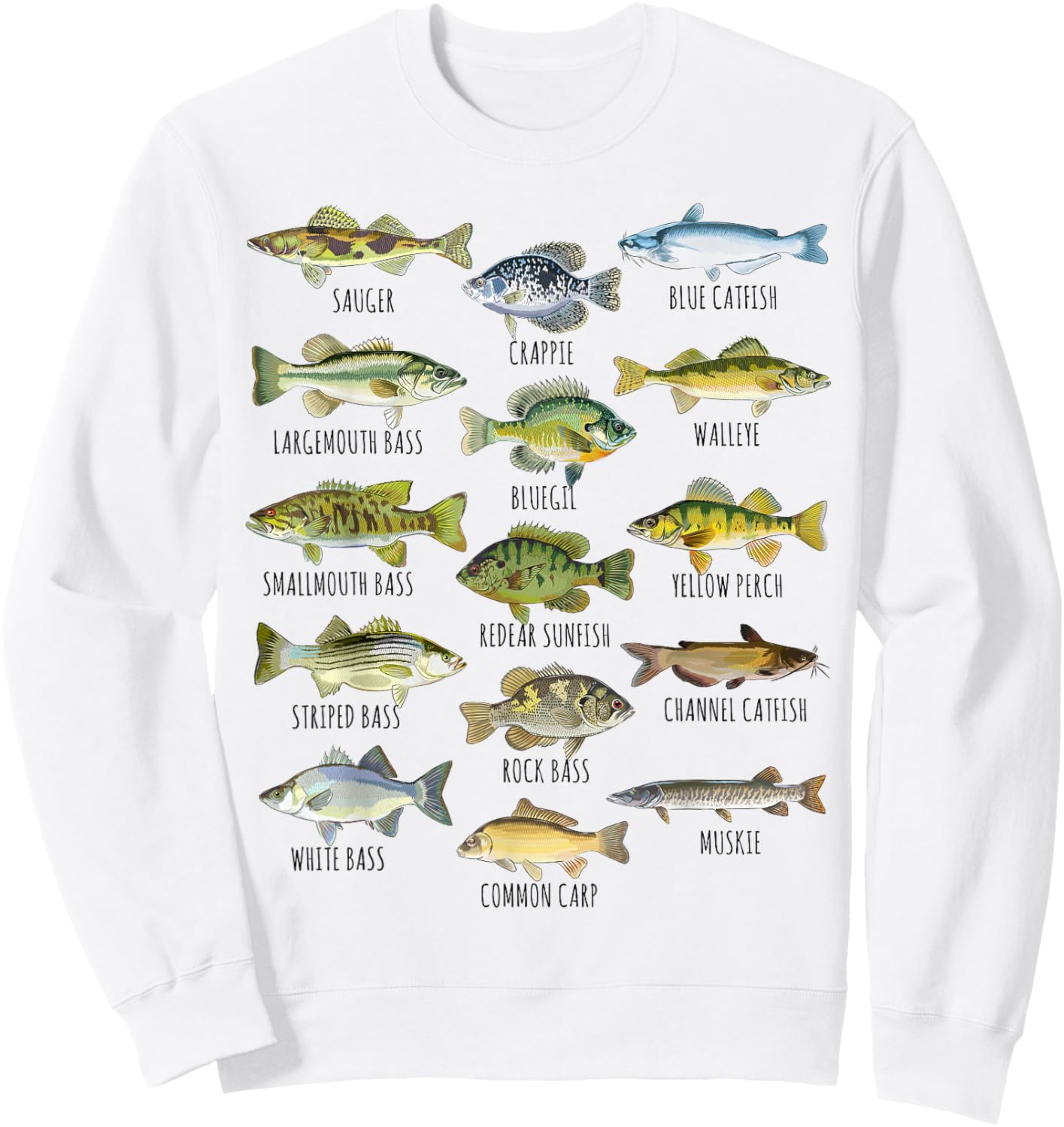 Fish Species Biology Types Of Freshwater Fish Fishing Sweatshirt - Sweatshirt | White