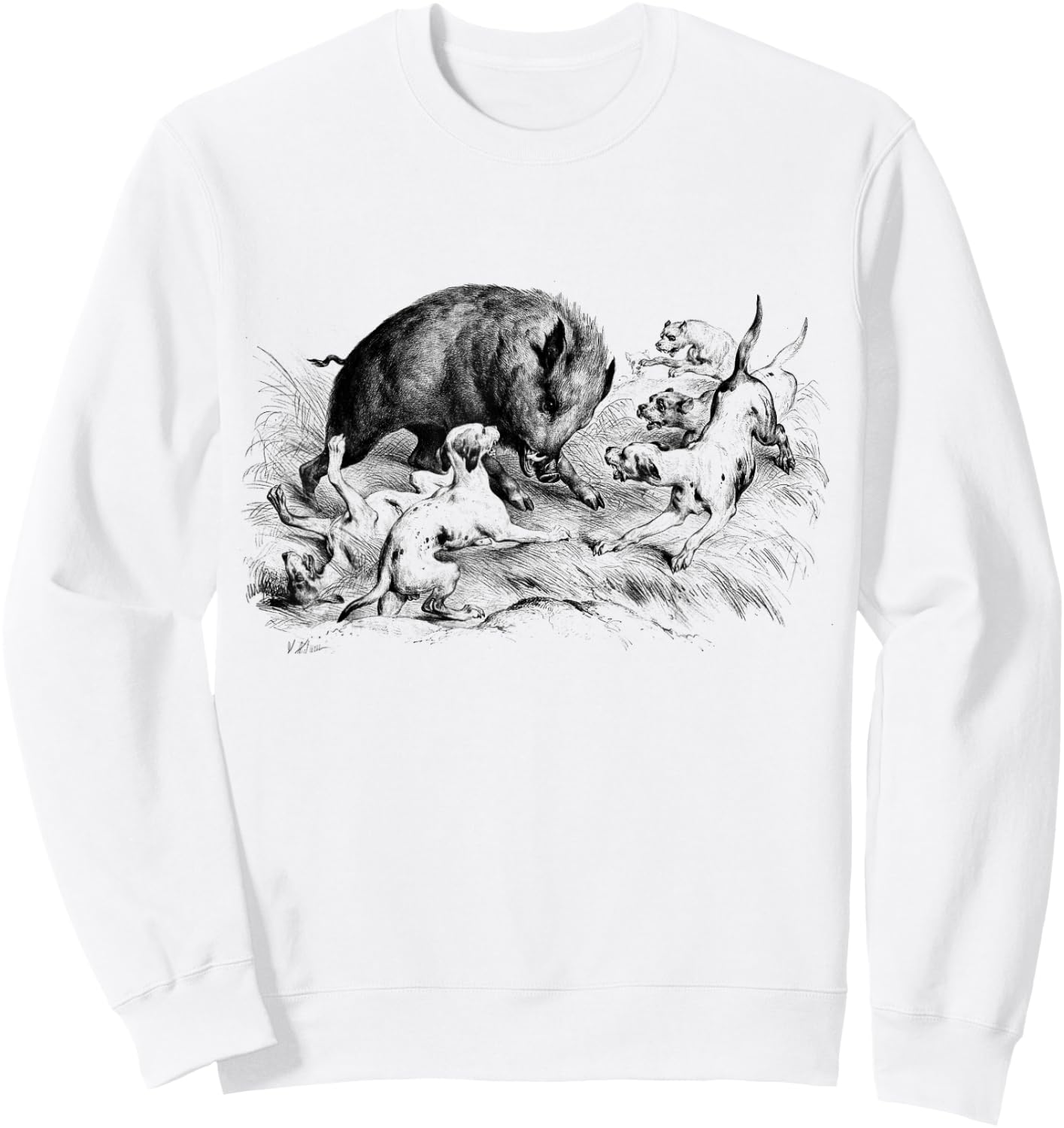 Wild Boar Hunter Pig Hog Hunting Sweatshirt - Sweatshirt | White
