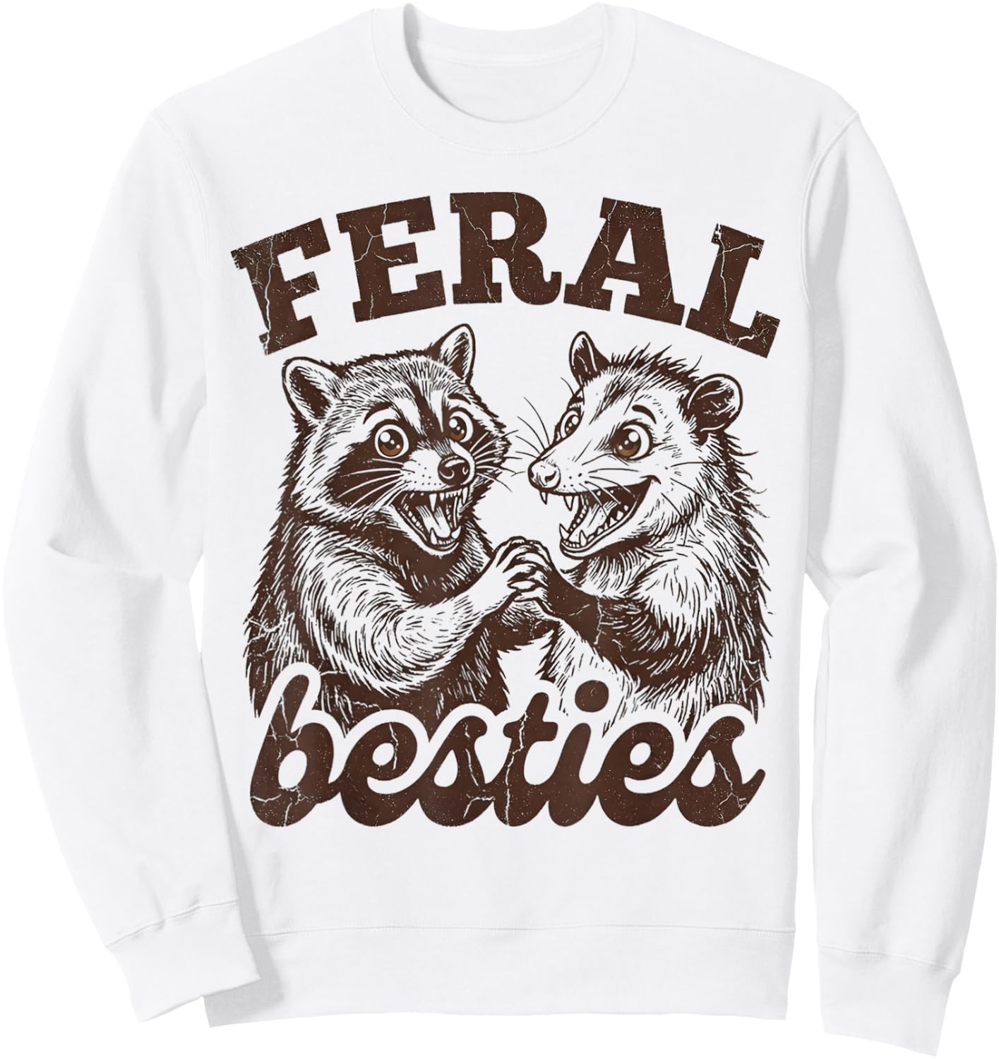 Possum Feral Besties Matching Friend Twinning Funny Friends Sweatshirt - Sweatshirt | White