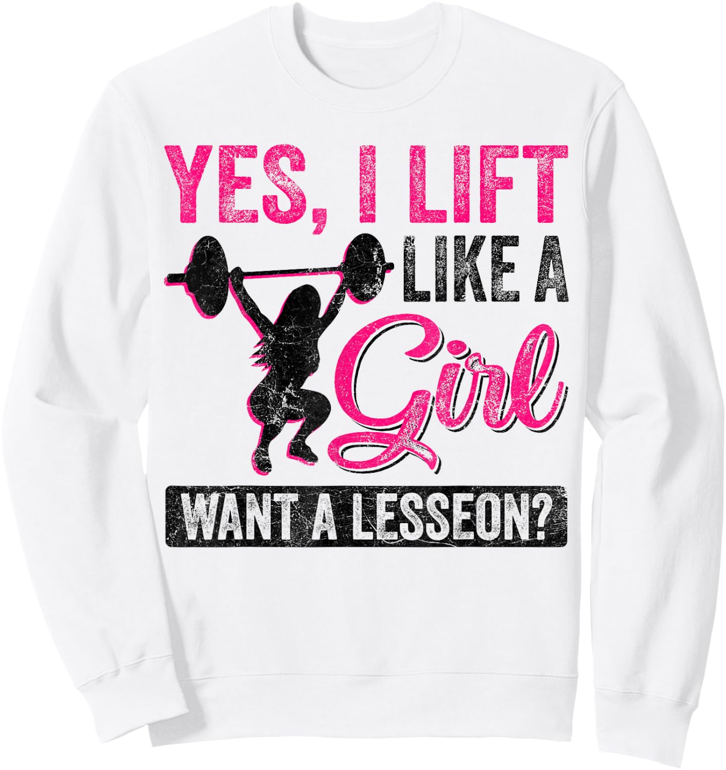 Funny Powerlifting Women Squat Bench Deadlift Girls Gym Sweatshirt - Sweatshirt | White