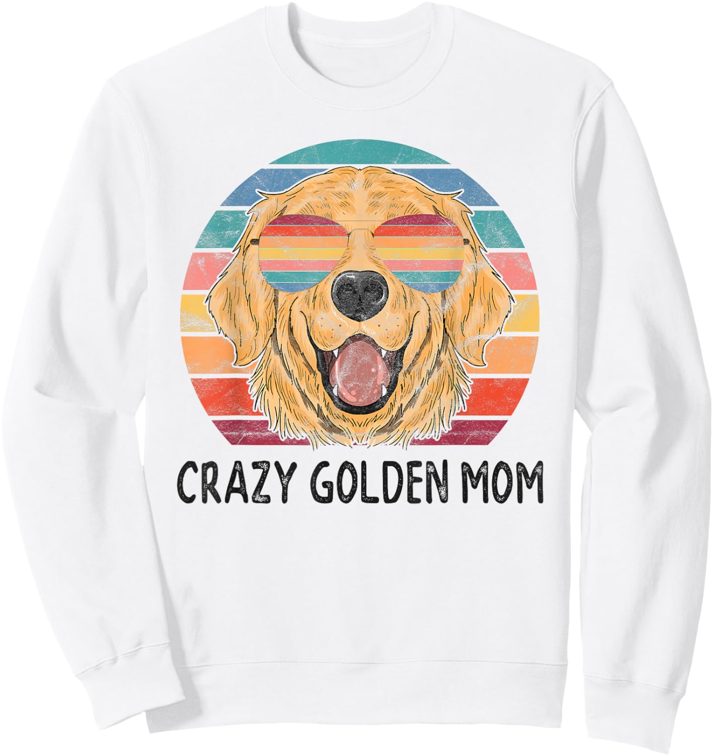 Golden Retriever Dog Mom Gifts Crazy Golden Dog Mom Sweatshirt - Sweatshirt | White