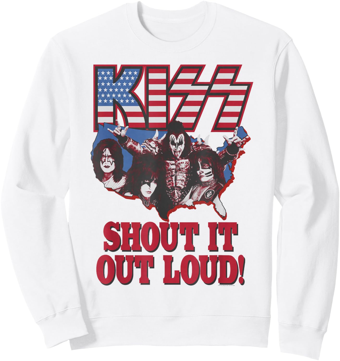 KISS - Shout It Out Loud USA Sweatshirt - Sweatshirt | White