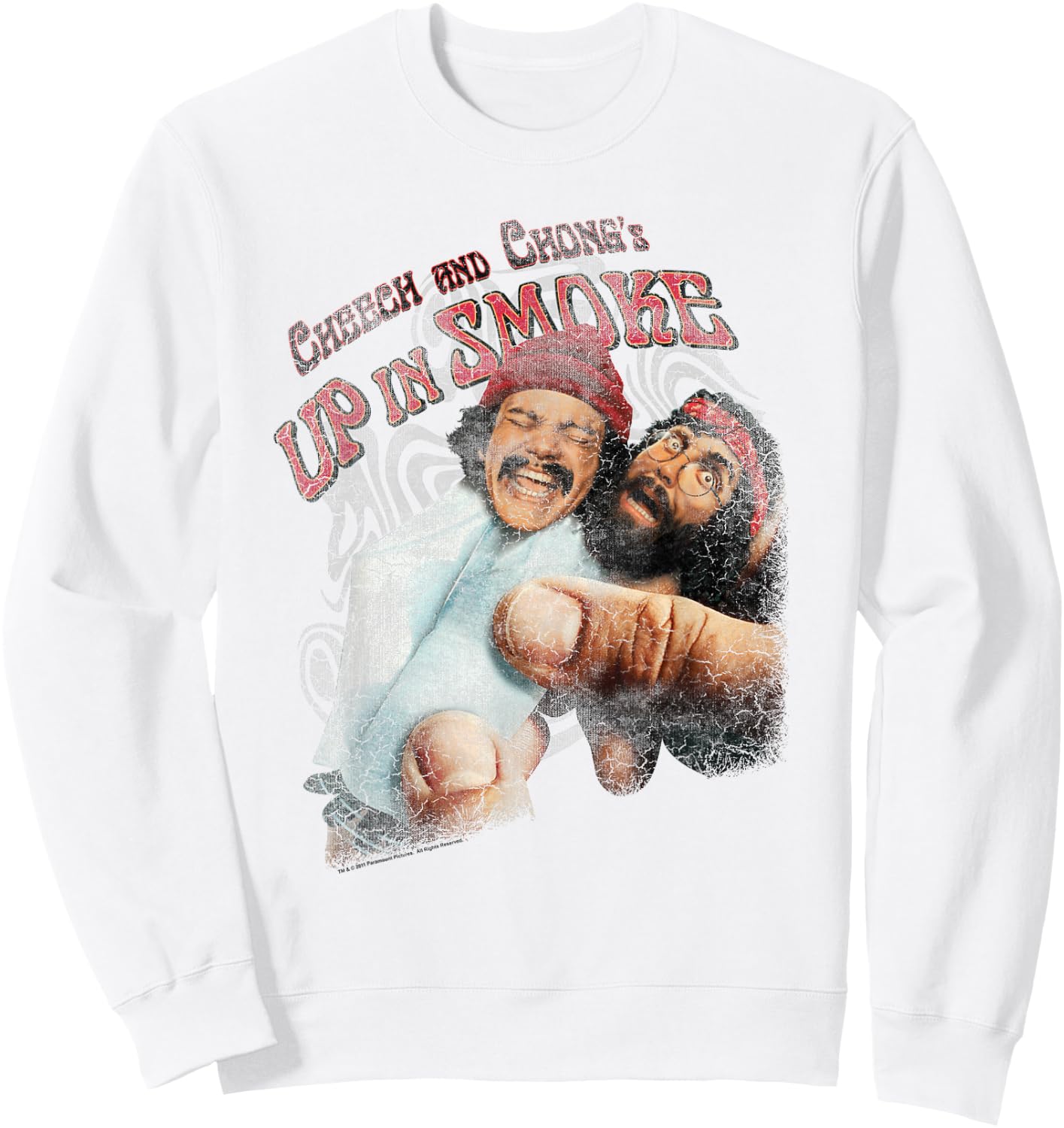 Up in Smoke Cheech and Chong Rolled Up Sweatshirt - Sweatshirt | White