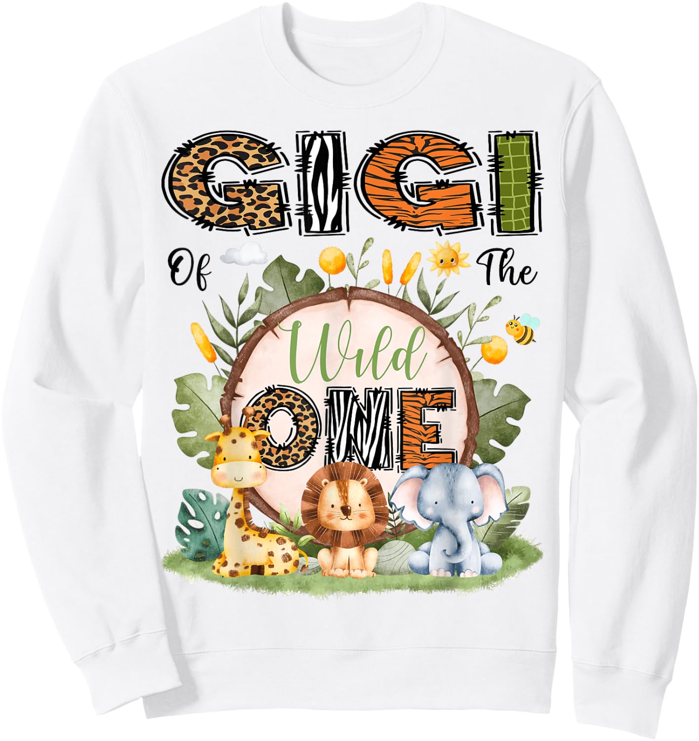 Gigi Of The Wild One 1St Birthday Boy Safari Jungle Sweatshirt - Sweatshirt | White