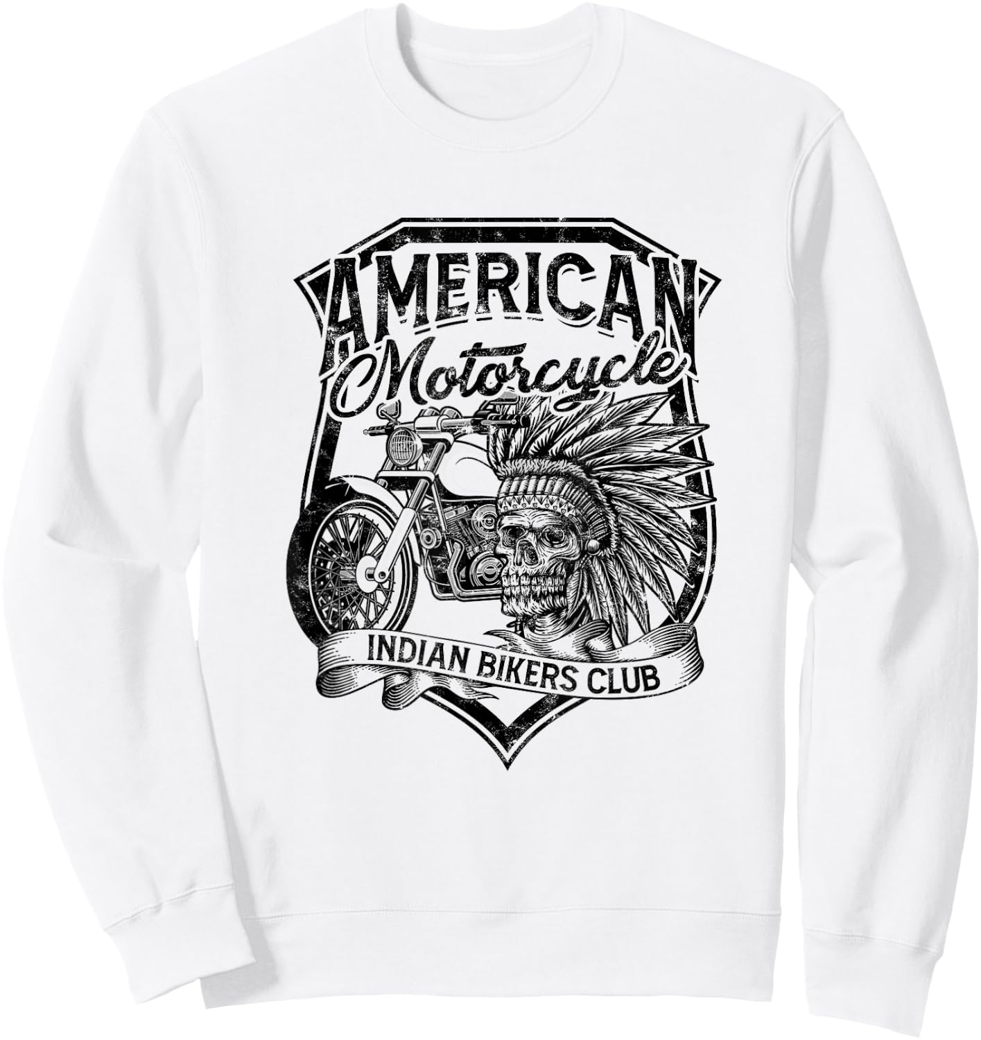American Motorcycle Indian bikers club - Native american Sweatshirt - Sweatshirt | White