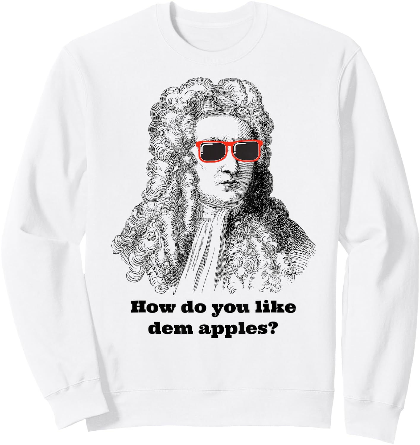 Sir Isaac Newton Funny Apple Gravity Sweatshirt - Sweatshirt | White