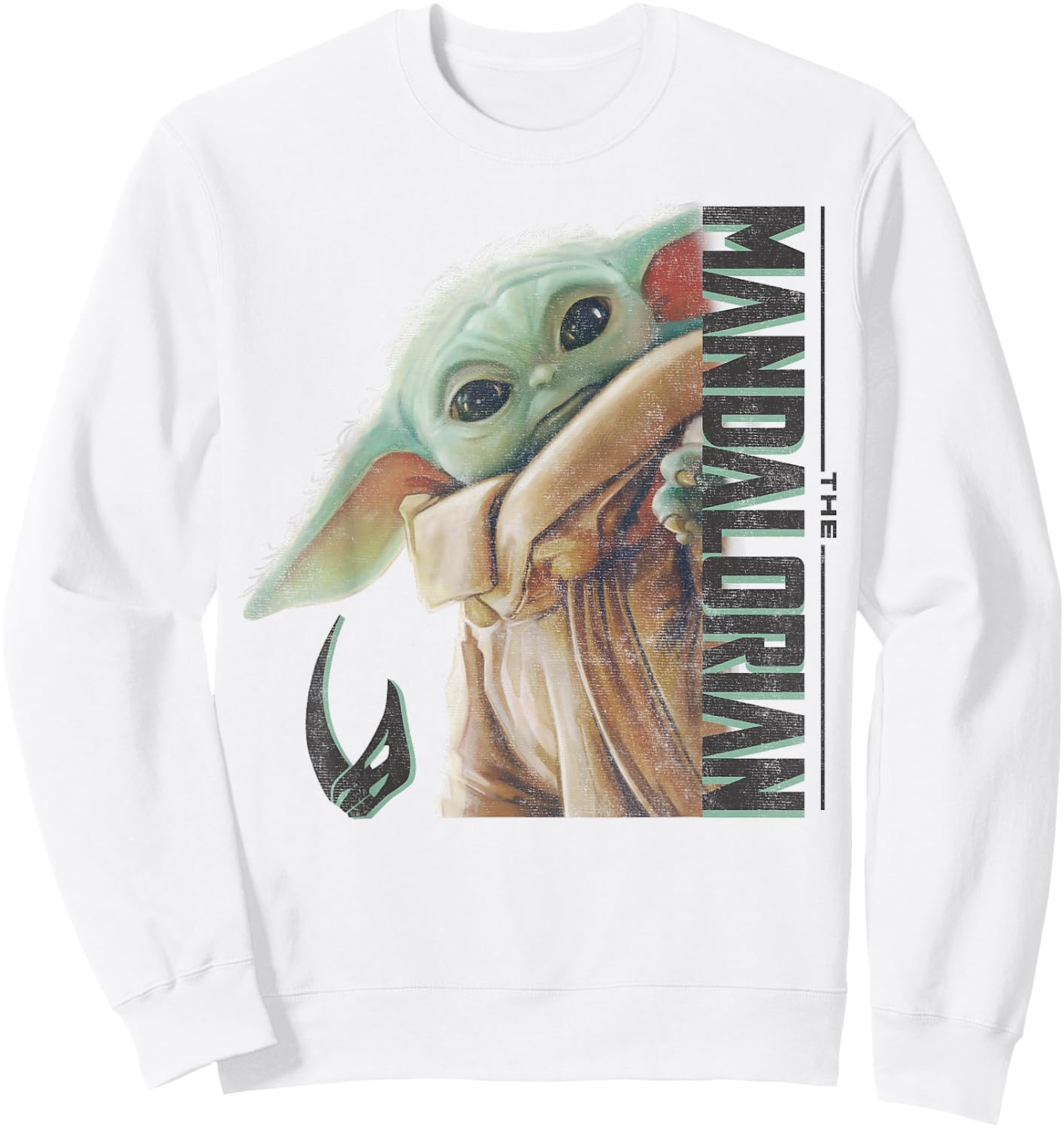 Star Wars: The Mandalorian Grogu Vertical Logo Sweatshirt - Sweatshirt | White