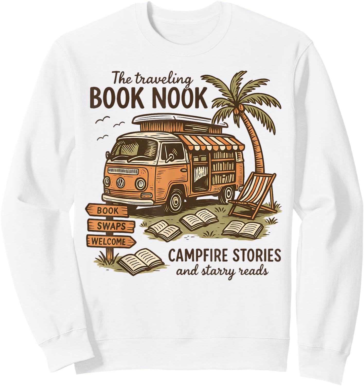 Stories And Starry Read Sweatshirt - Sweatshirt | White
