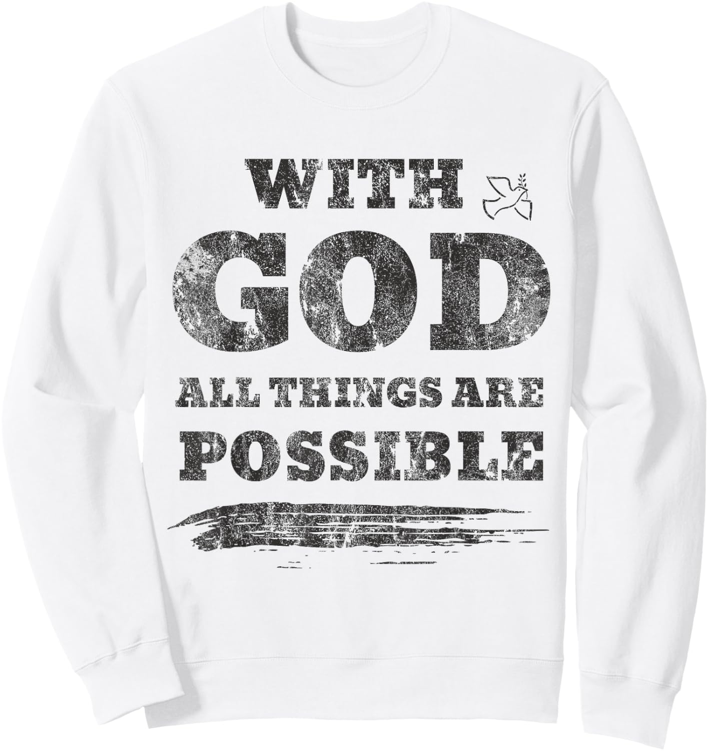 With God All Things Are Possible Retro Vintage Sweatshirt - Sweatshirt | White