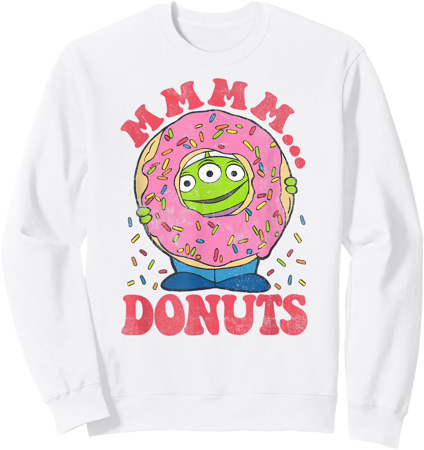 Disney Pixar Toy Story Aliens MMM...Donuts Sprinkles Sweatshirt - Sweatshirt | White