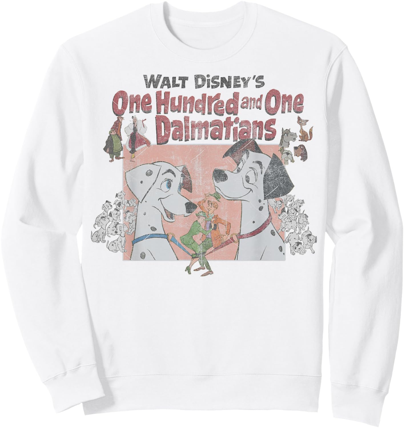 Disney 101 Dalmatians Pongo & Perdita Classic Logo Sweatshirt - Sweatshirt | White