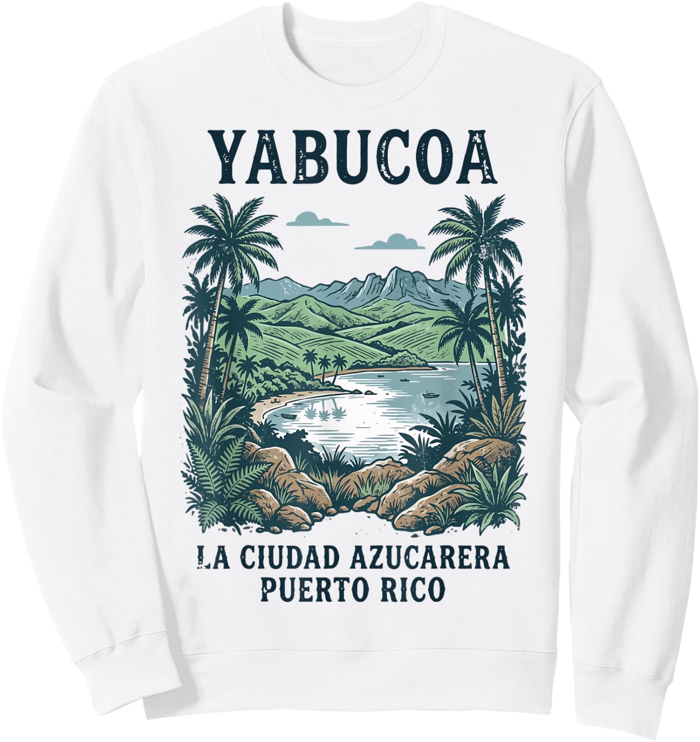 Yabucoa La Ciudad Azucarera Puerto Rico Sweatshirt - Sweatshirt | White