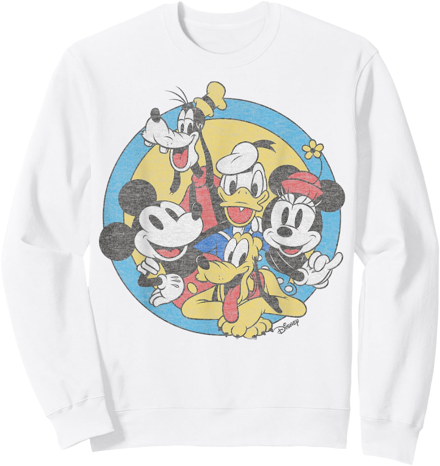 Disney Mickey and Friends Retro Group Shot Sweatshirt - Sweatshirt | White
