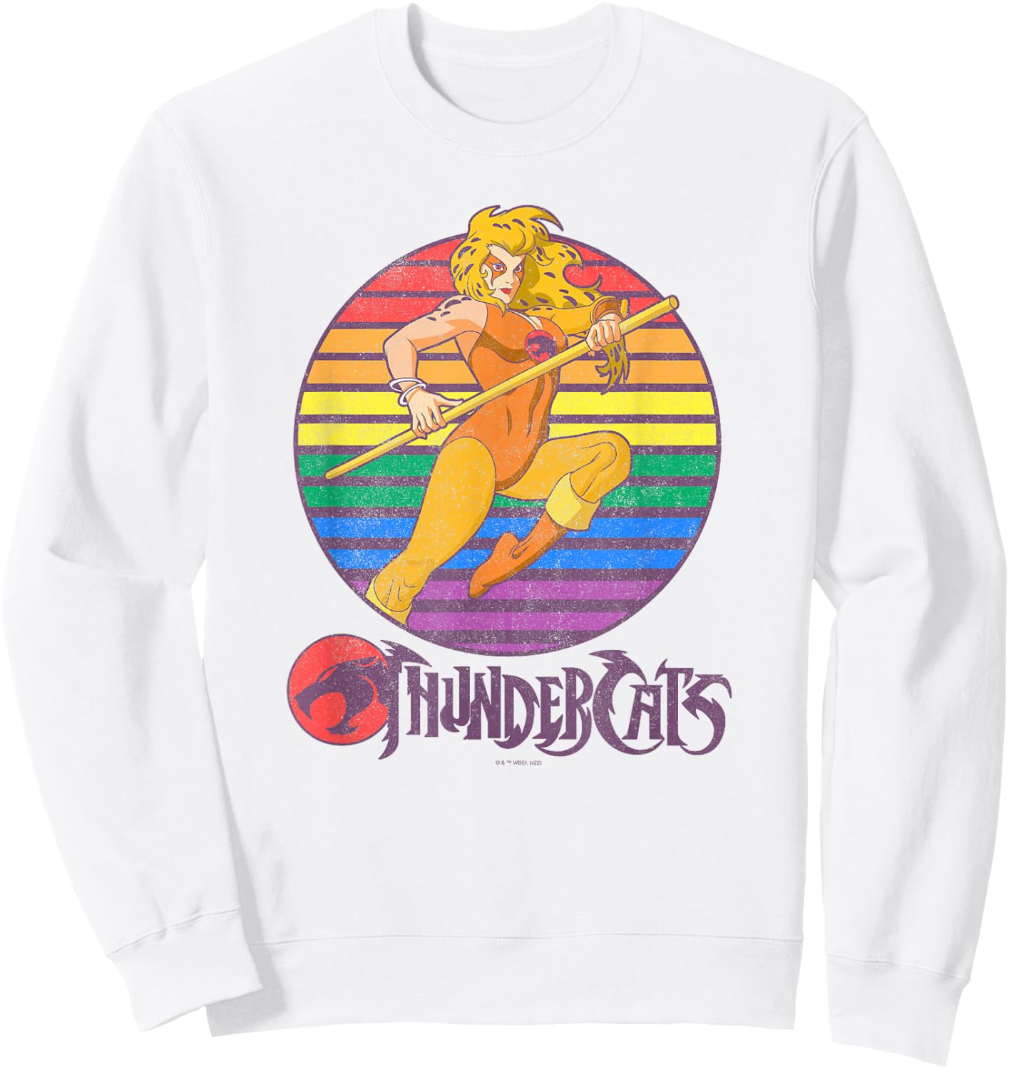 Thundercats Cheetara Rainbow Sunset Poster Sweatshirt - Sweatshirt | White
