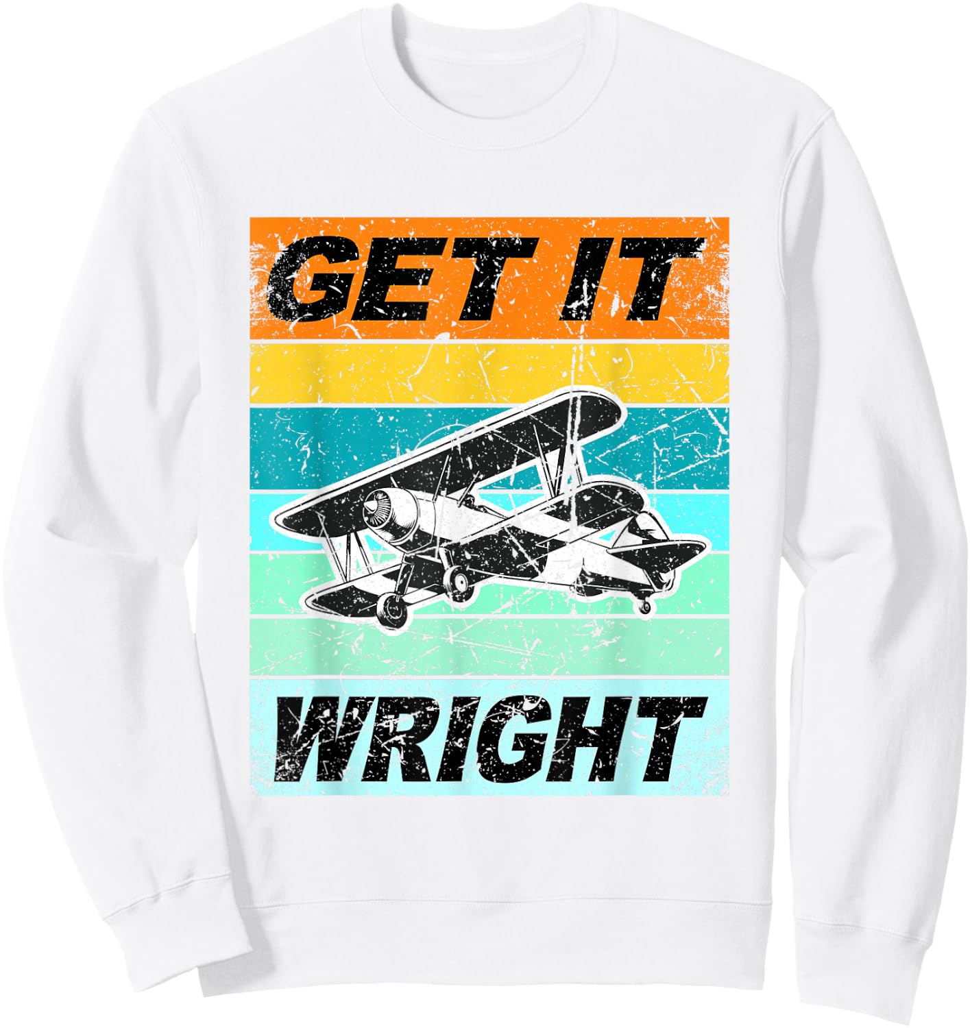 Retro Wright Brothers Shirt Get Wright Shirt Light Funny Sweatshirt - Sweatshirt | White