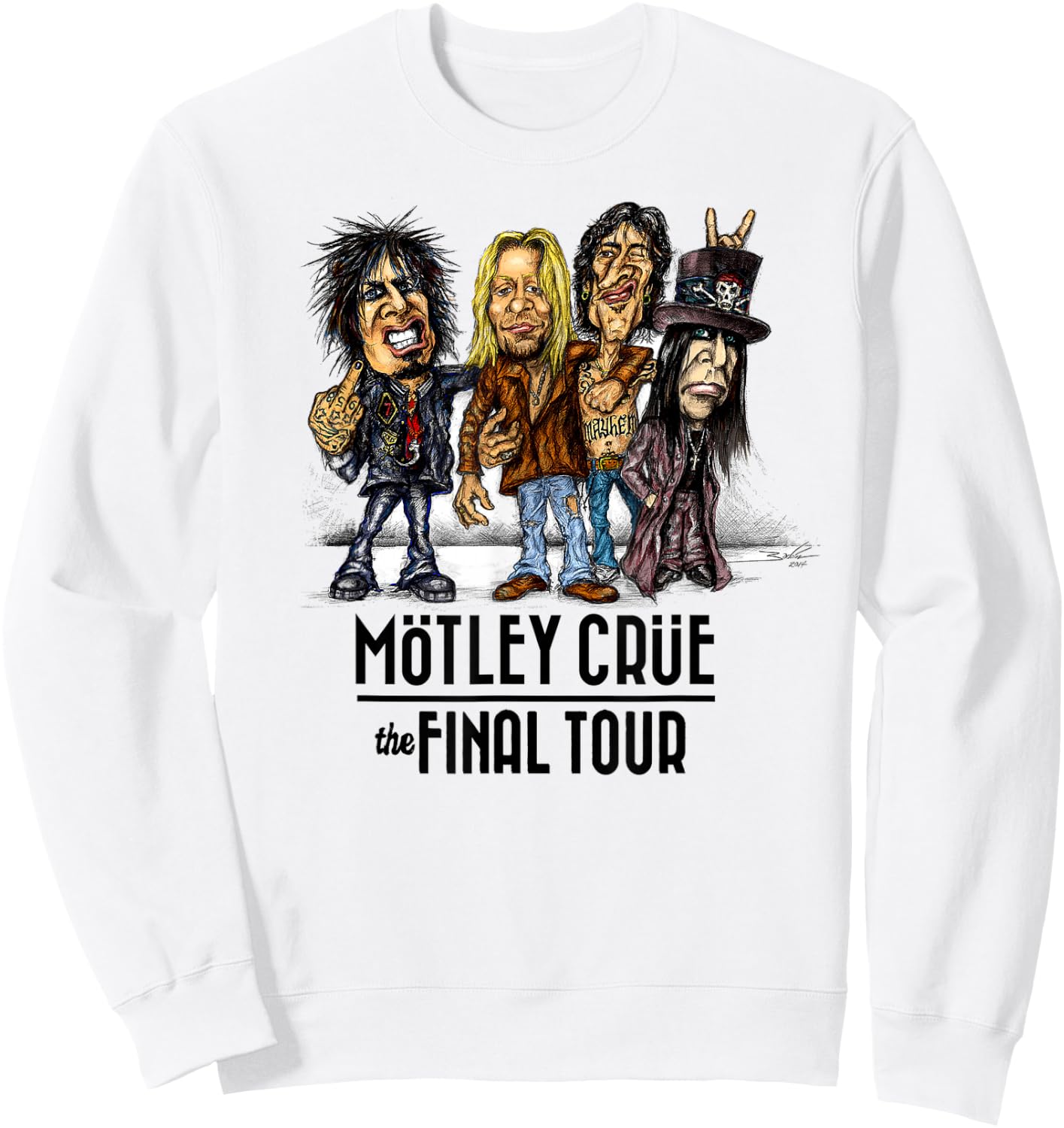 Mötley Crüe – The Final Tour Caricature Sweatshirt - Sweatshirt | White