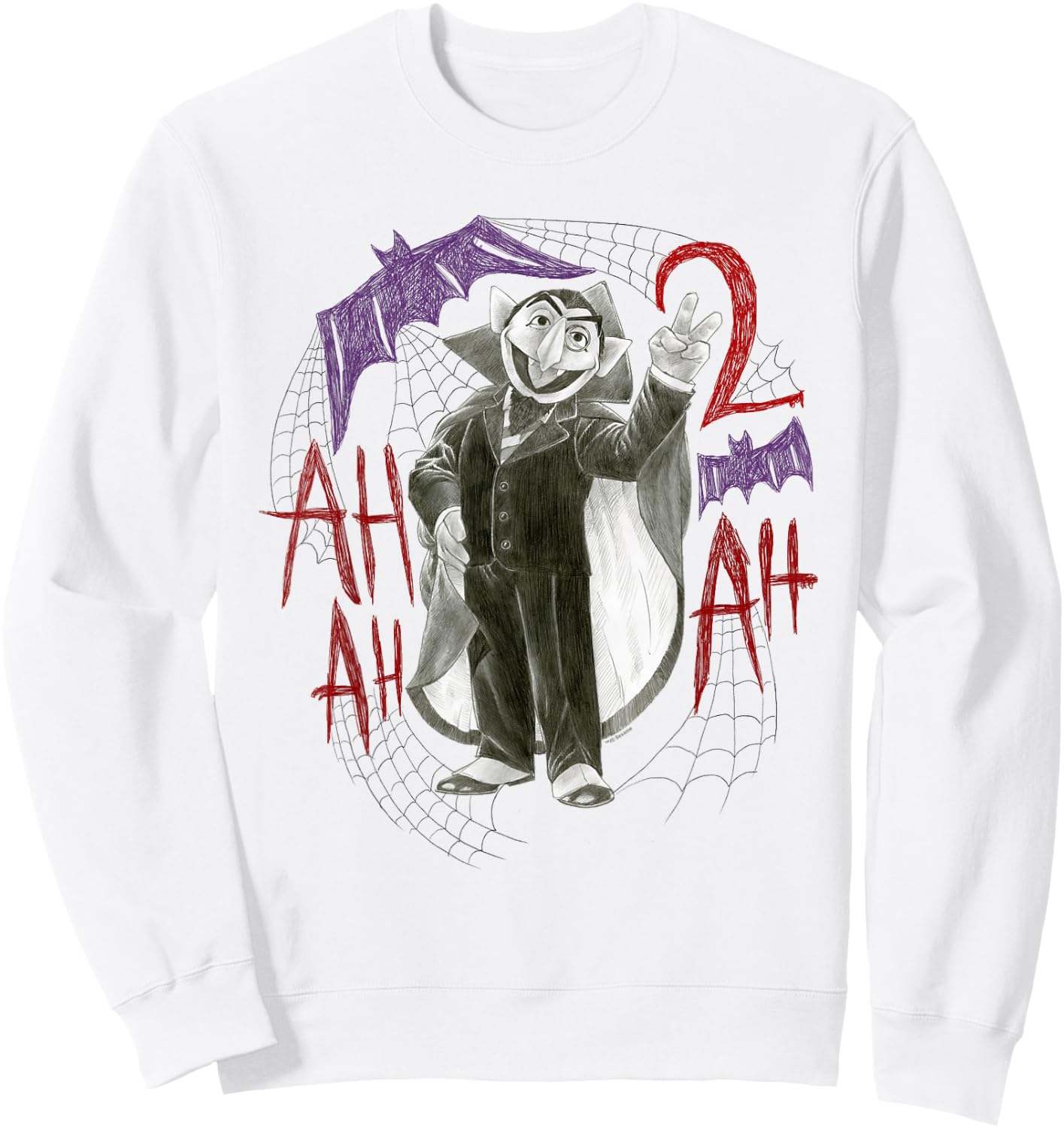 Sesame Street The Count 2Ah Ah Sweatshirt - Sweatshirt | White
