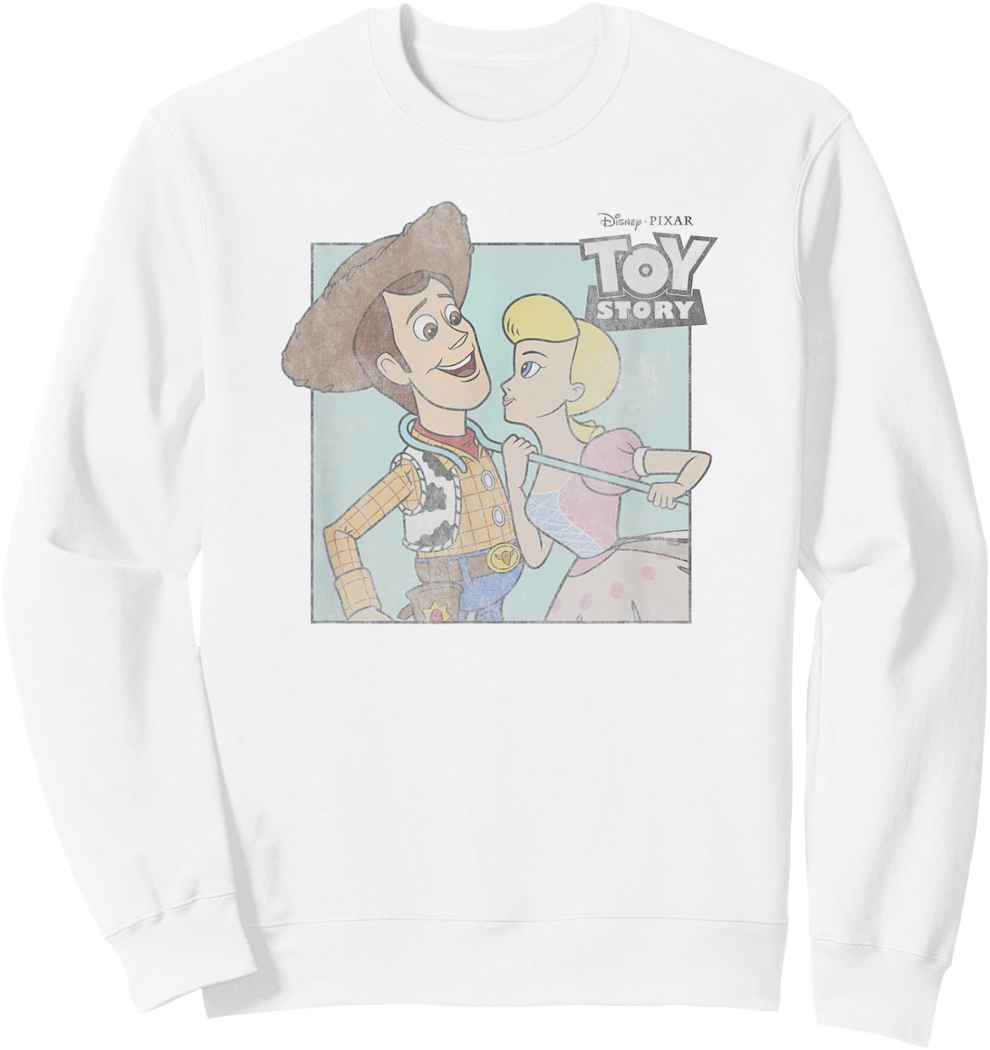 Disney Pixar Toy Story Woody & Bo Peep Retro Look Sweatshirt - Sweatshirt | White