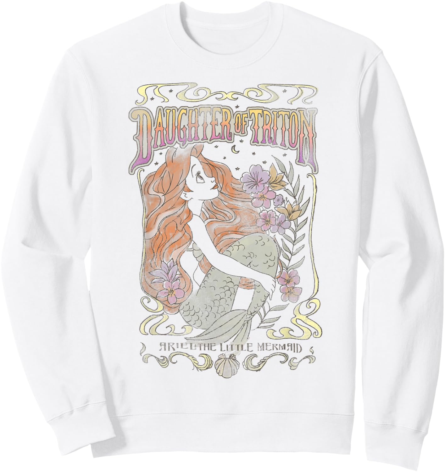 Disney The Little Mermaid Ariel Daughter Of Triton Poster Sweatshirt - Sweatshirt | White