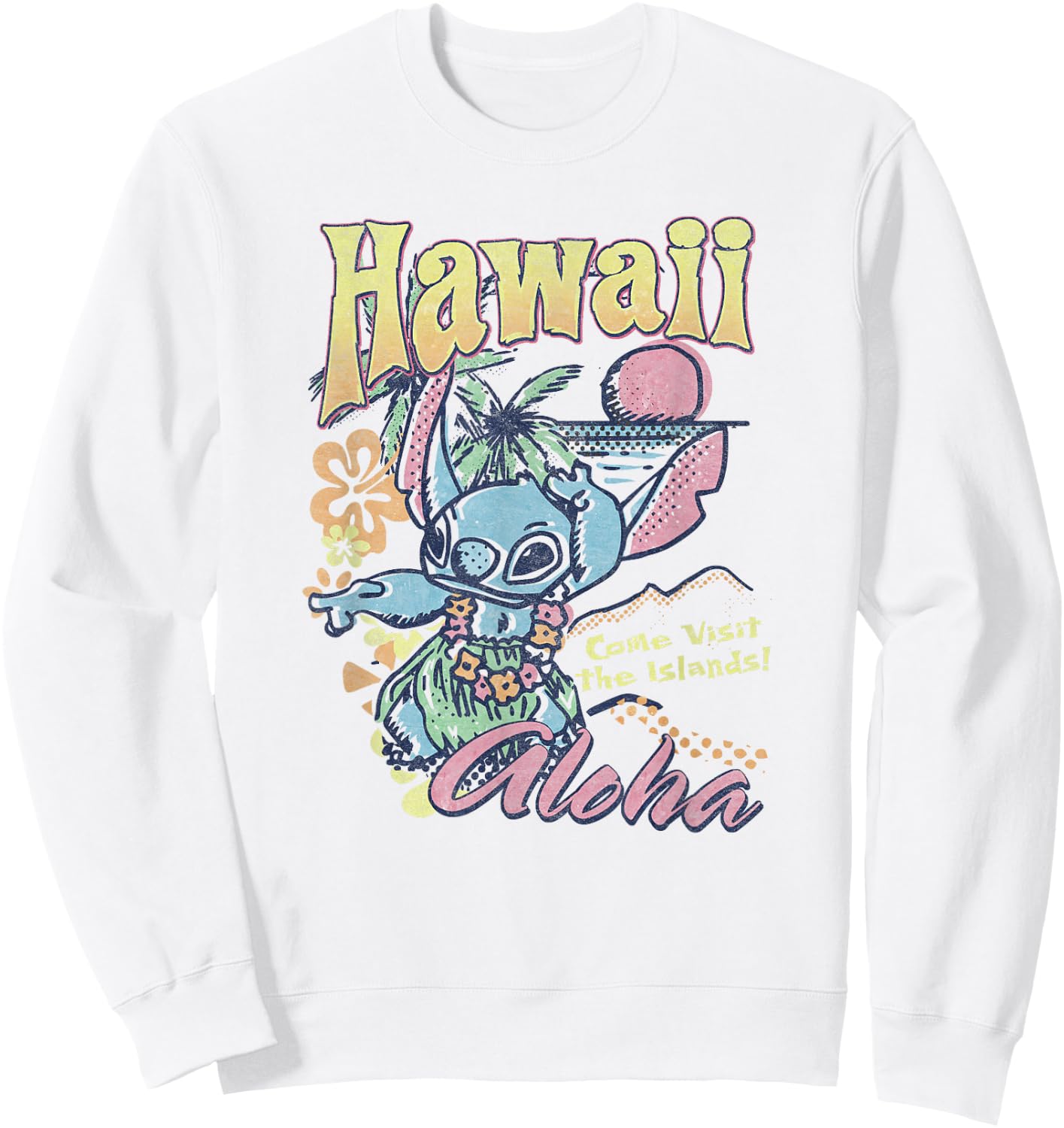 Disney Lilo & Stitch Hawaii Aloha Come Visit The Islands Sweatshirt - Sweatshirt | White