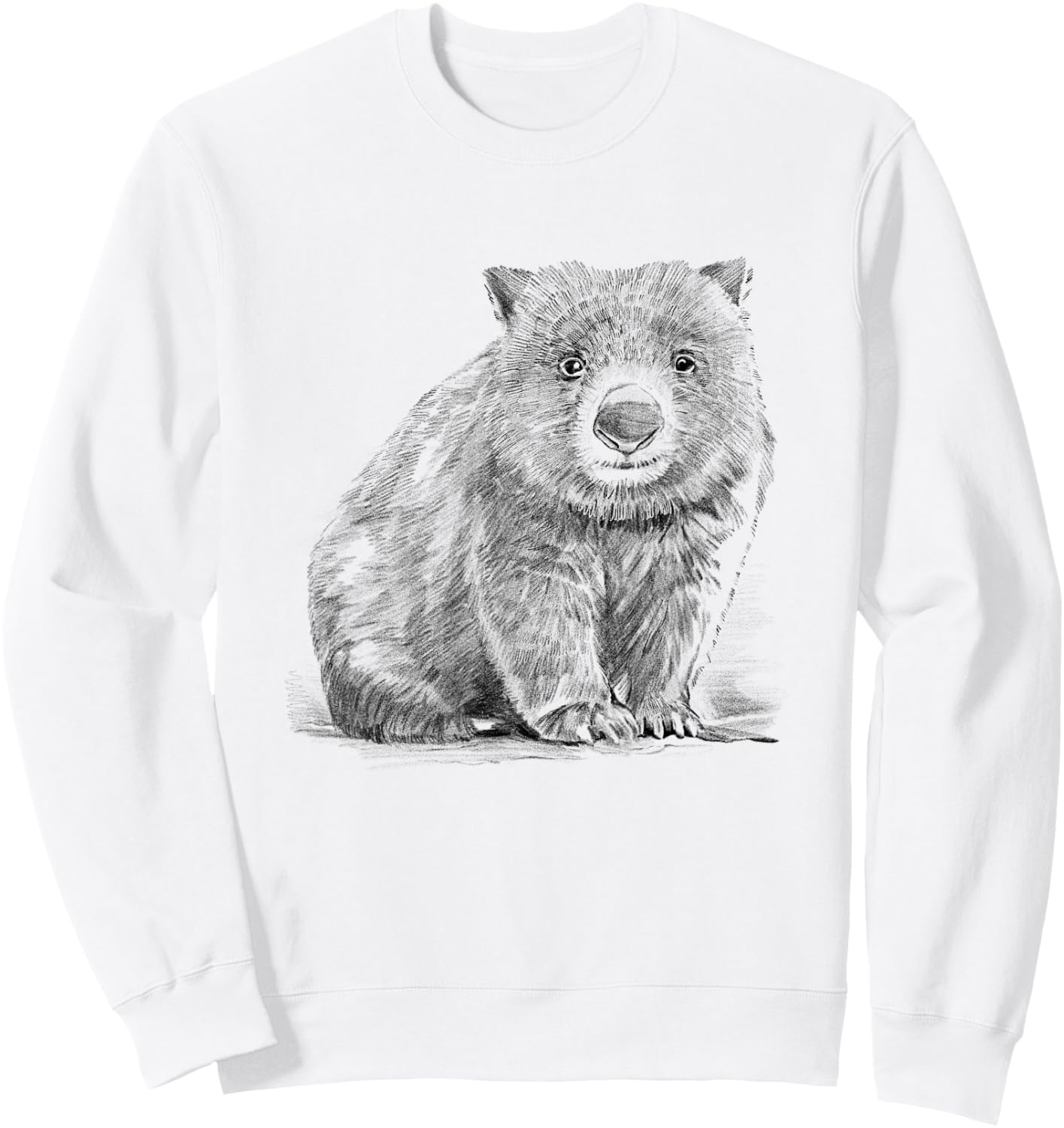 Wombat Pencil Drawing Sweatshirt - Sweatshirt | White